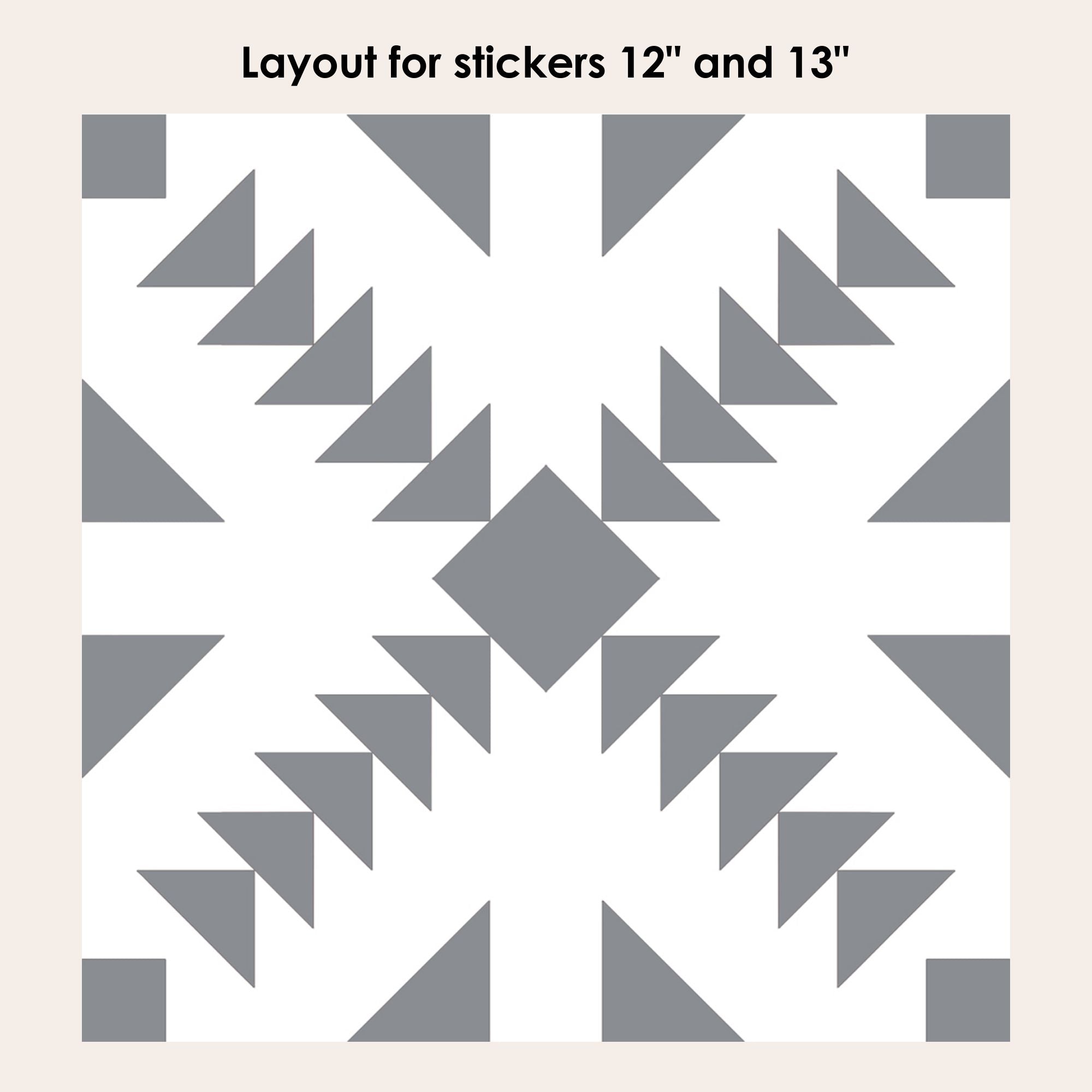 Zig Zag in Grey Vinyl Tile Sticker