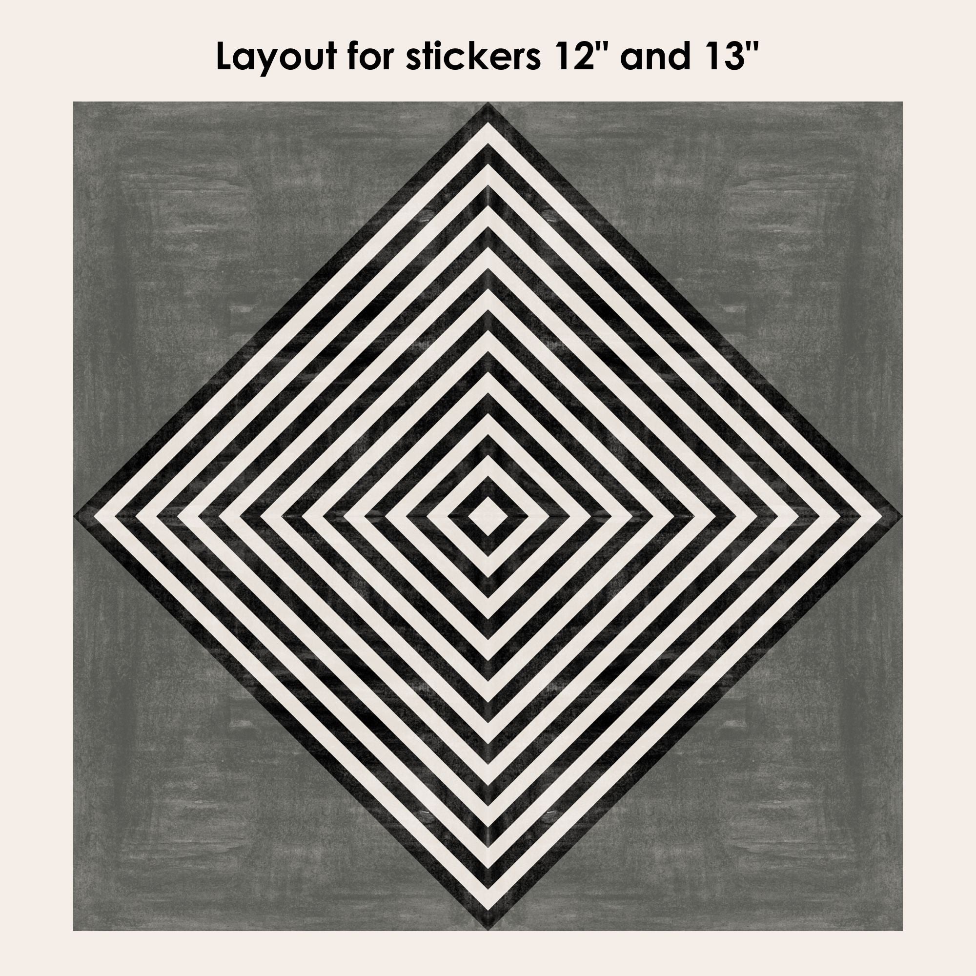 Piazza in Black Vinyl Tile Sticker