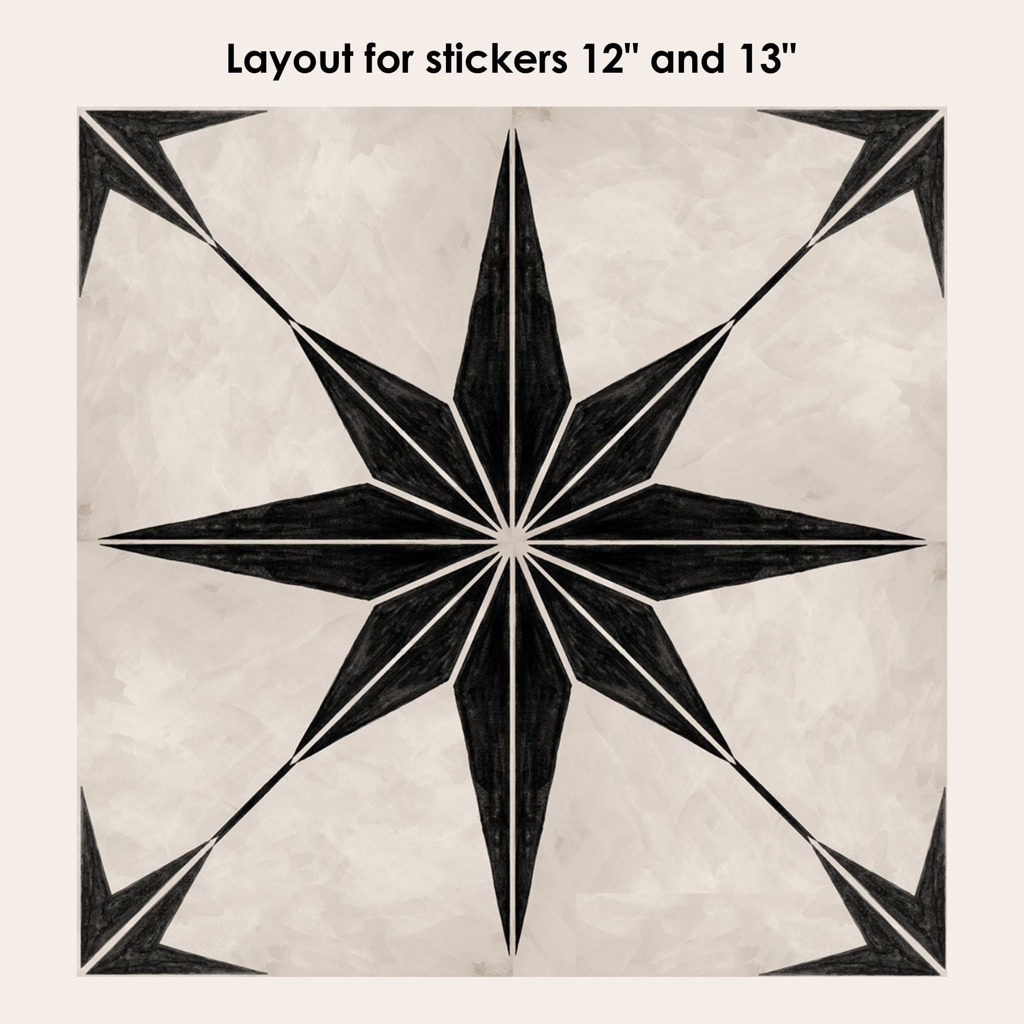 Astra in Black Vinyl Tile Sticker