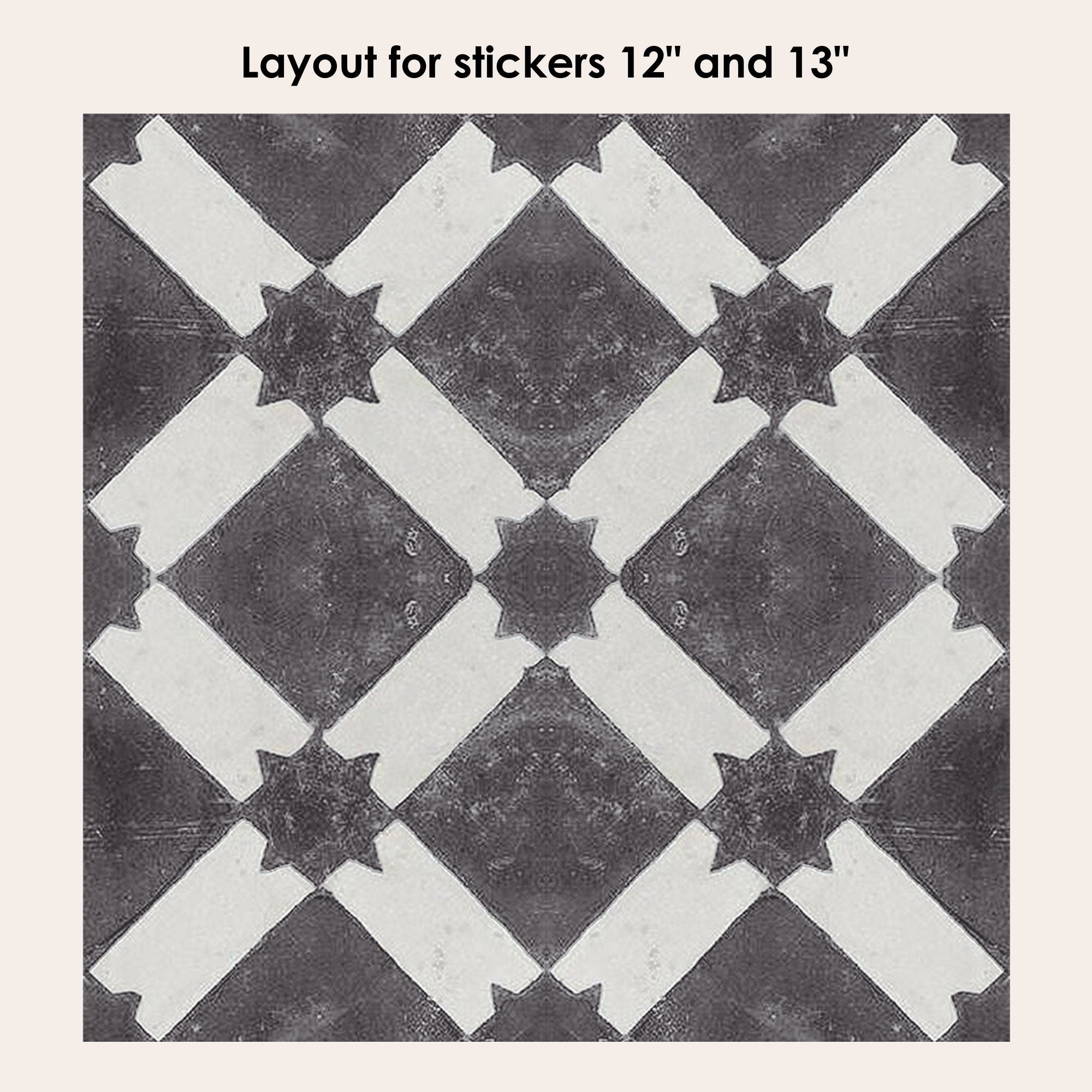 Riad in Black Vinyl Tile Sticker