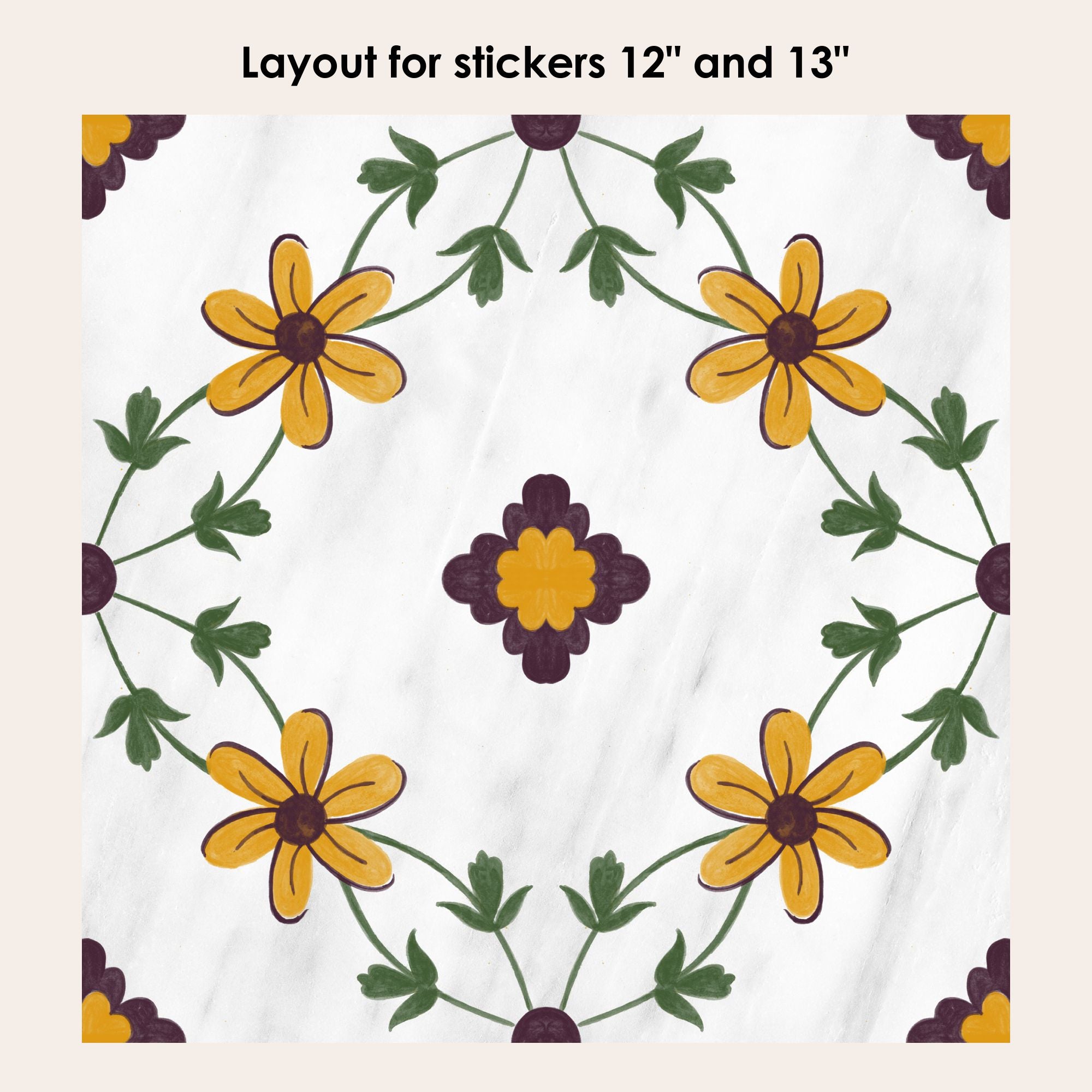 Marigold Field Vinyl Tile Sticker