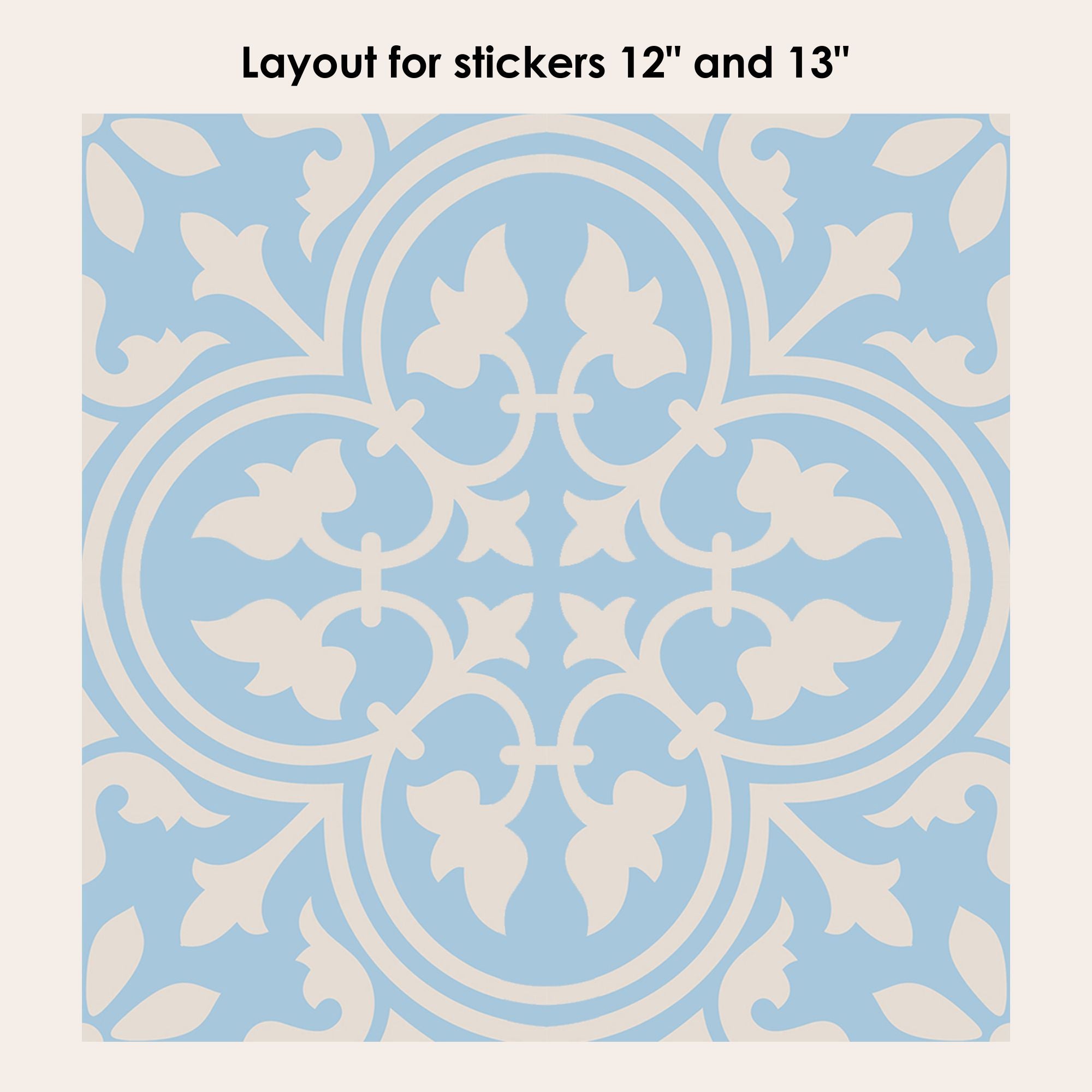 Trefle in Vista Blue Vinyl Tile Sticker