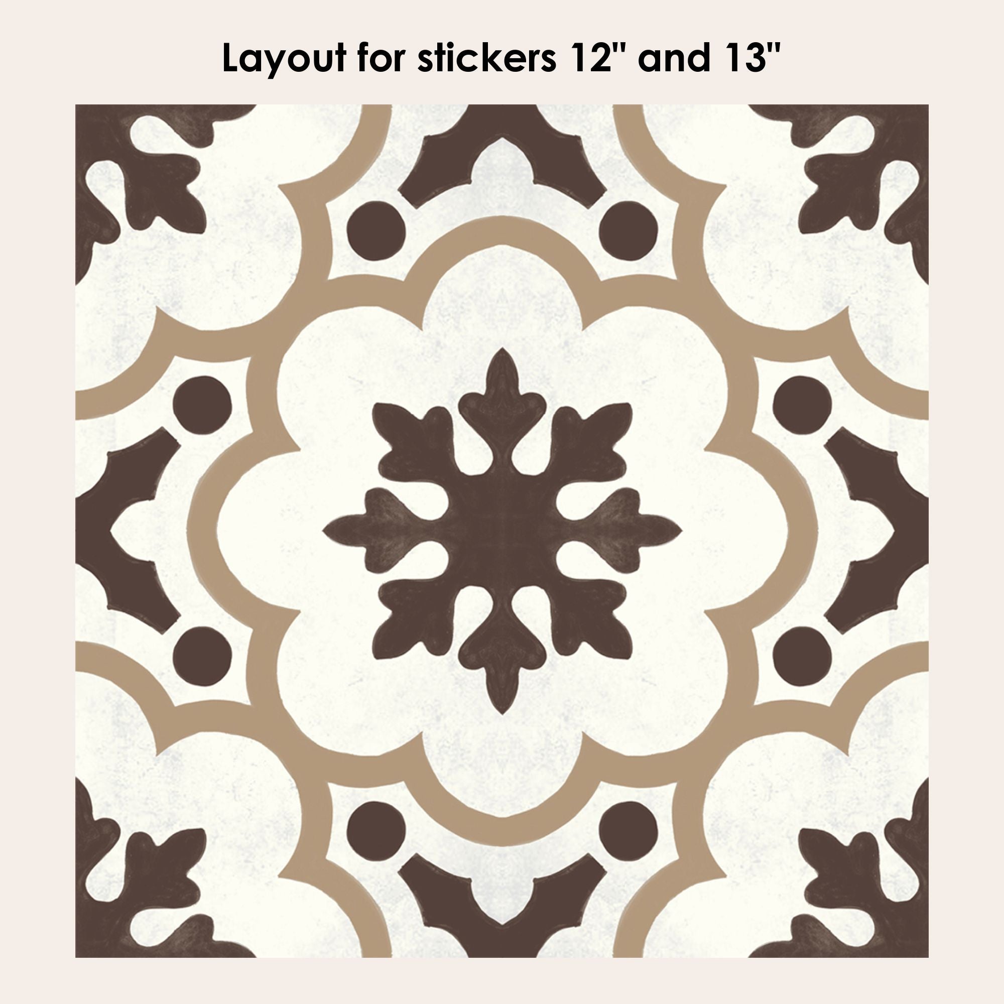 Genova in Greige Vinyl Tile Sticker