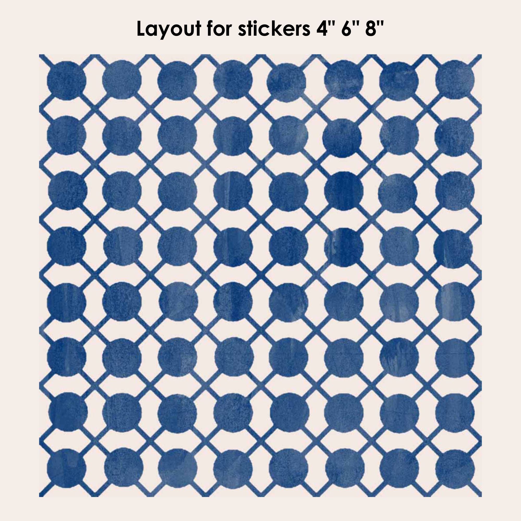 Dot to Dot in Indigo Vinyl Tile Sticker