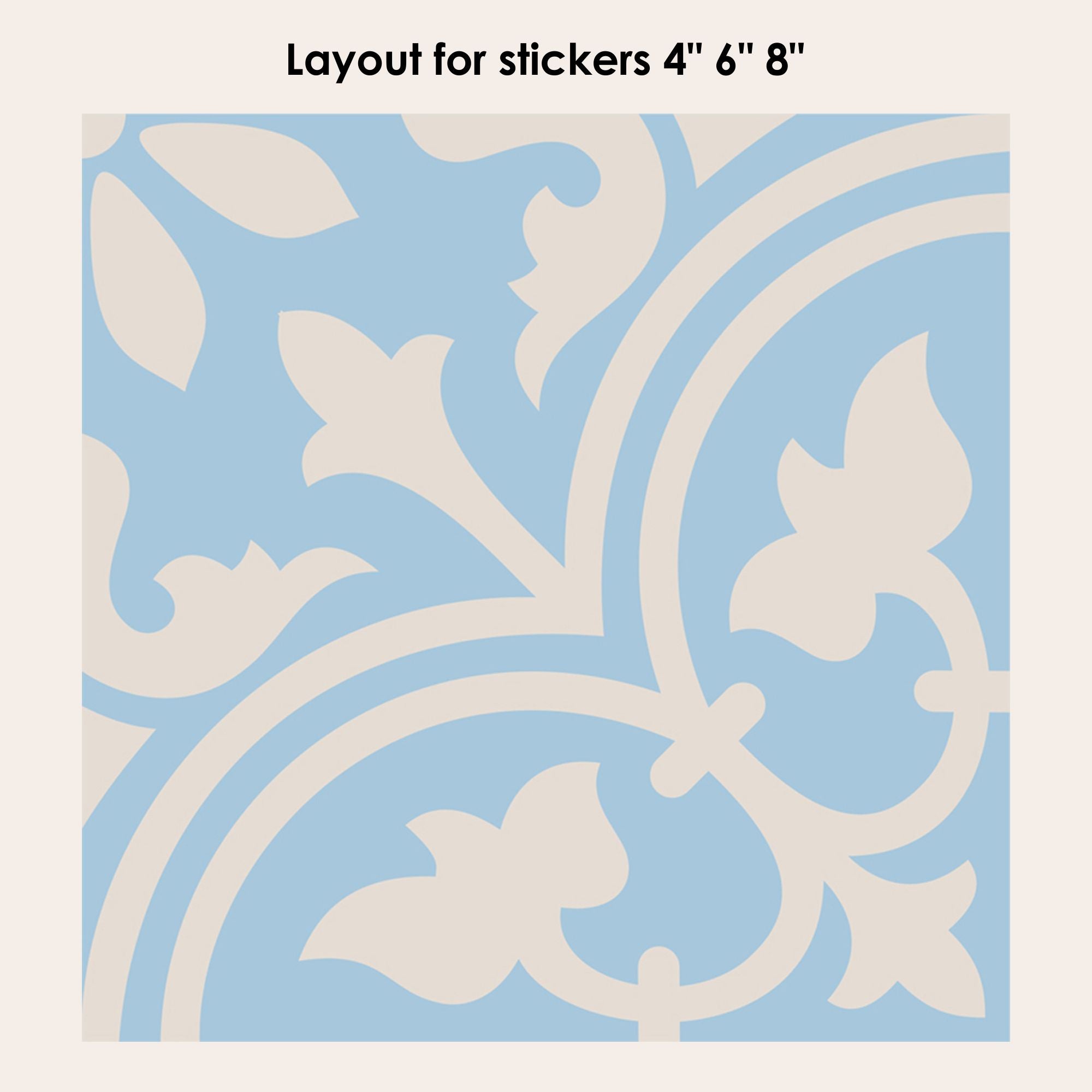 Trefle in Vista Blue Vinyl Tile Sticker