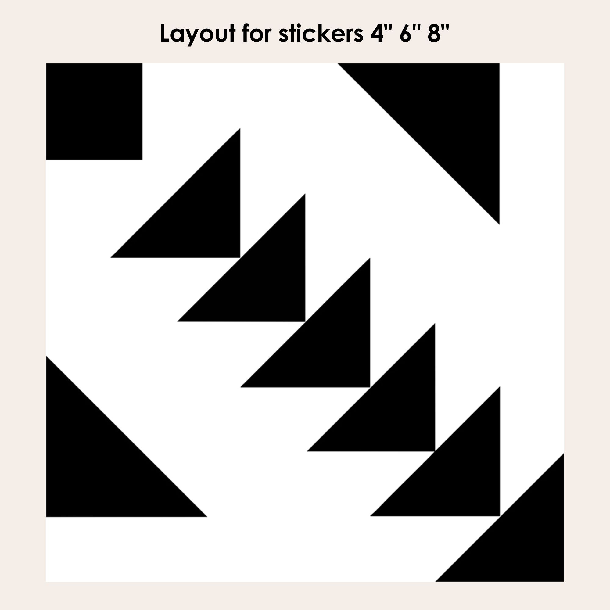 Zig Zag in Black Vinyl Tile Sticker