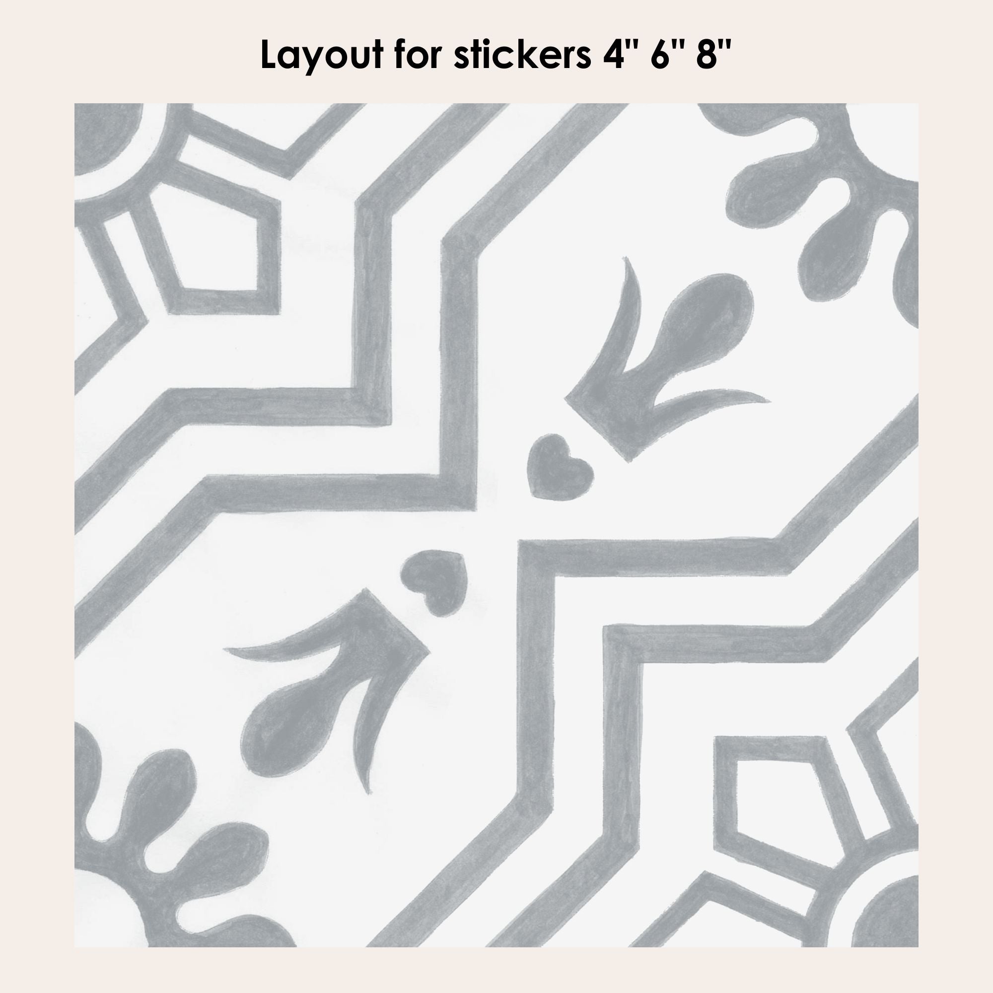 Kabbalah in Grey Vinyl Tile Sticker