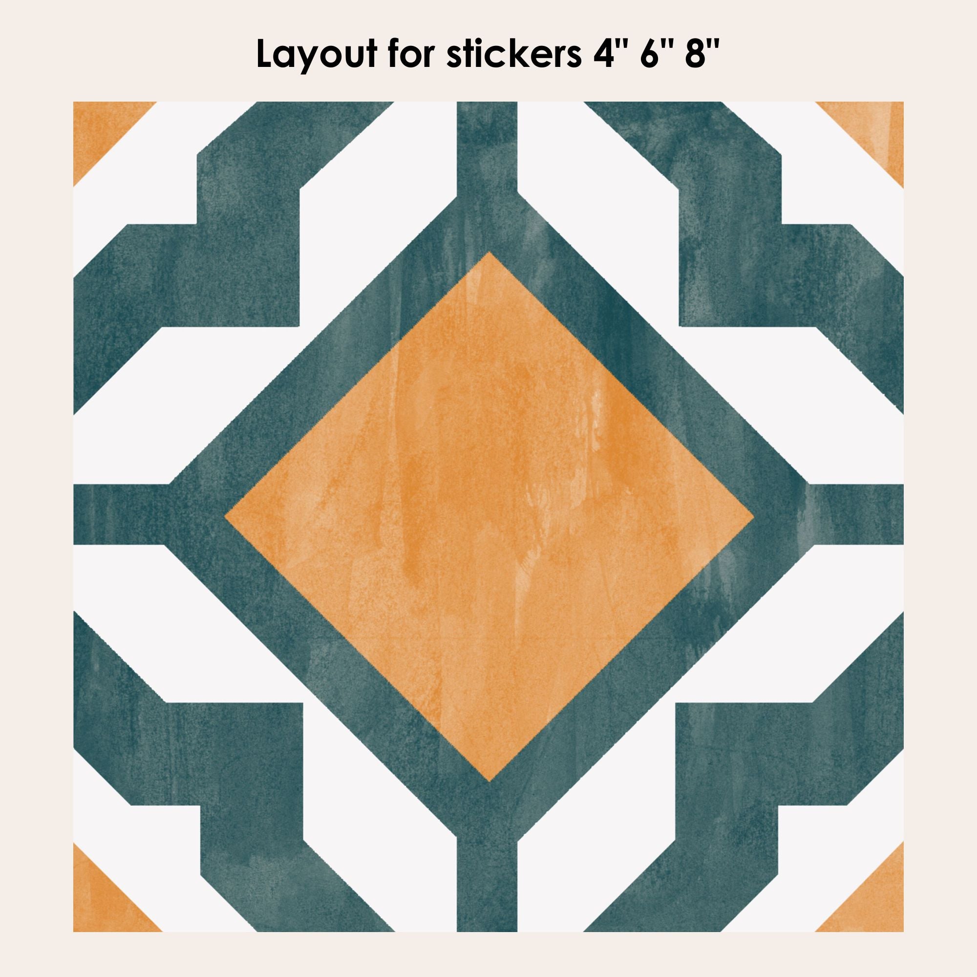 Hexa in Mandarine Vinyl Tile Sticker