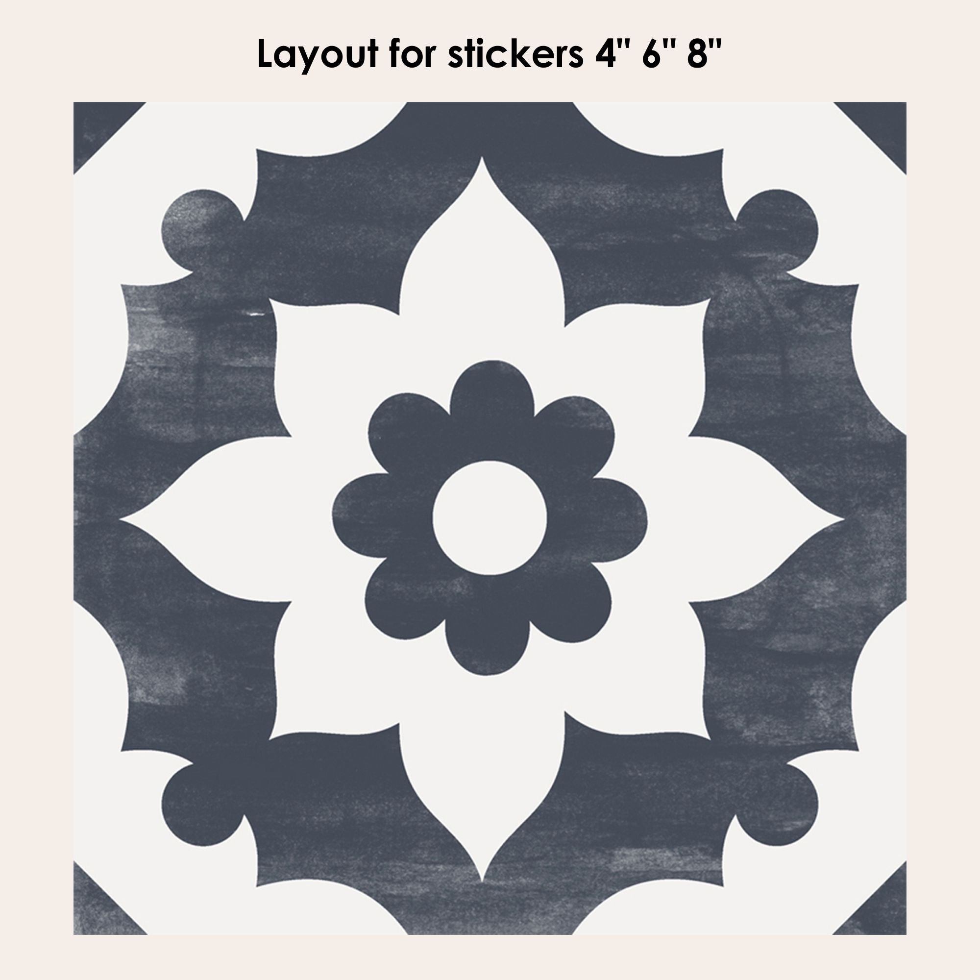 Campagne in Navy Vinyl Tile Sticker