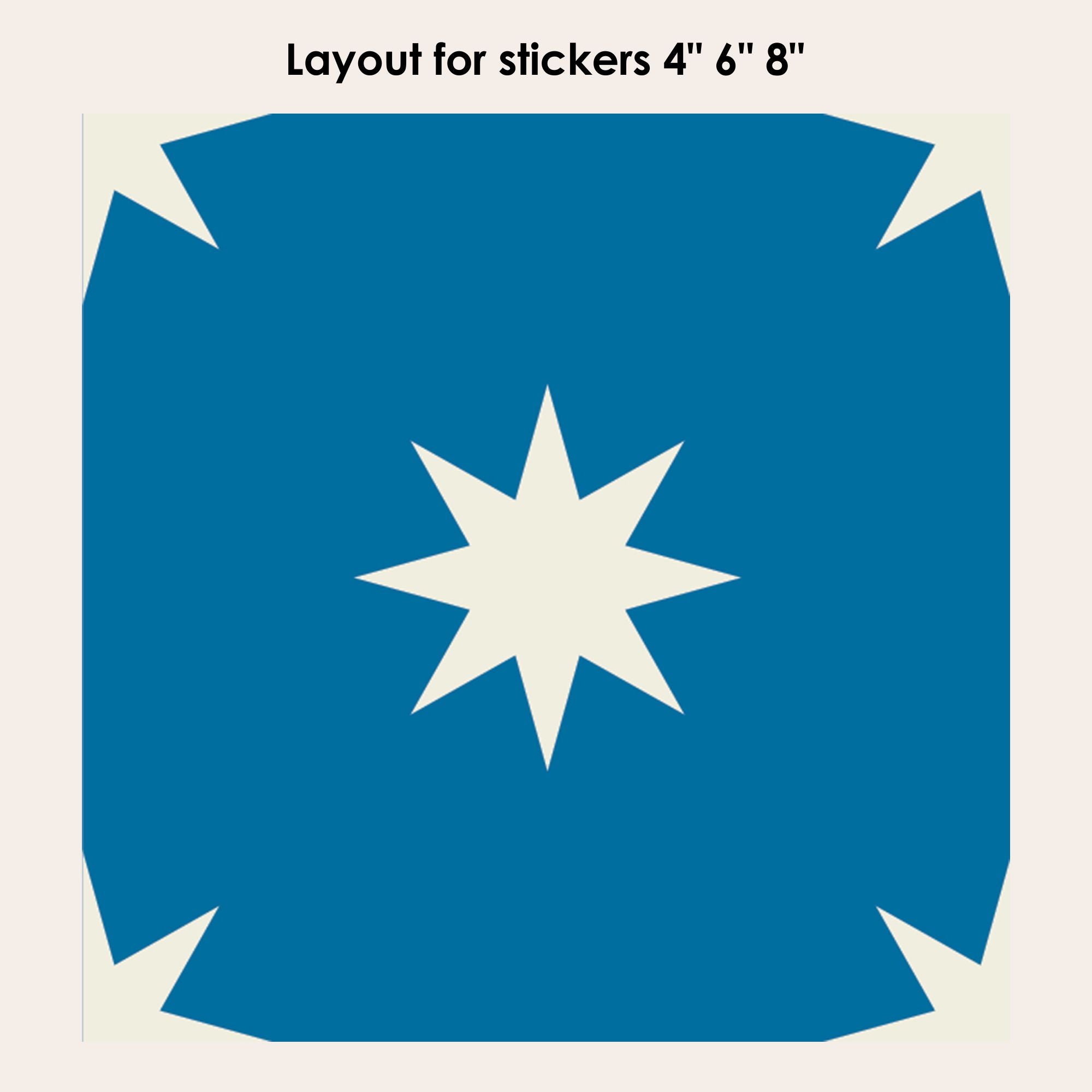 Starry Night in Cobalt Blue Vinyl Tile Sticker