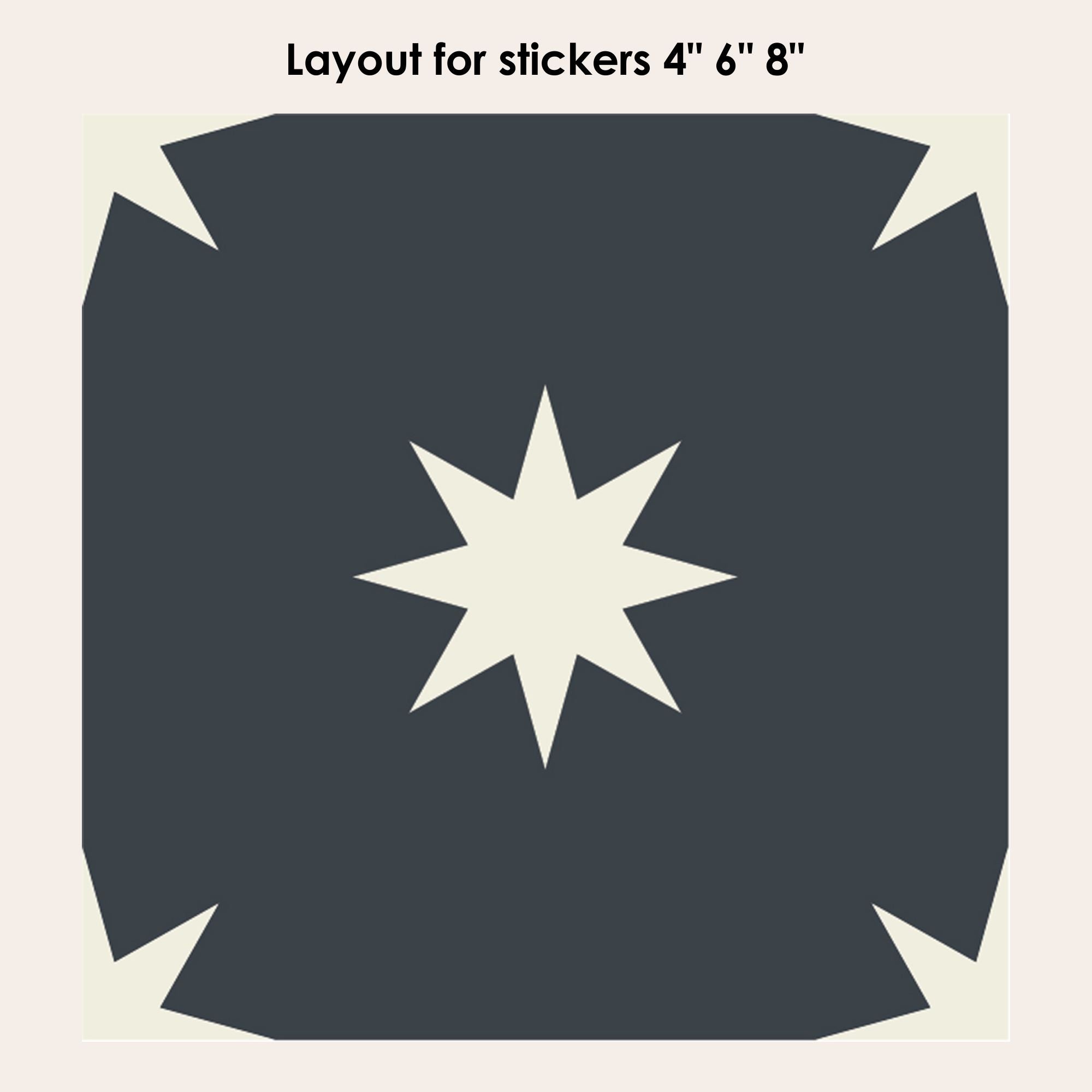 Starry Night in Black Vinyl Tile Sticker