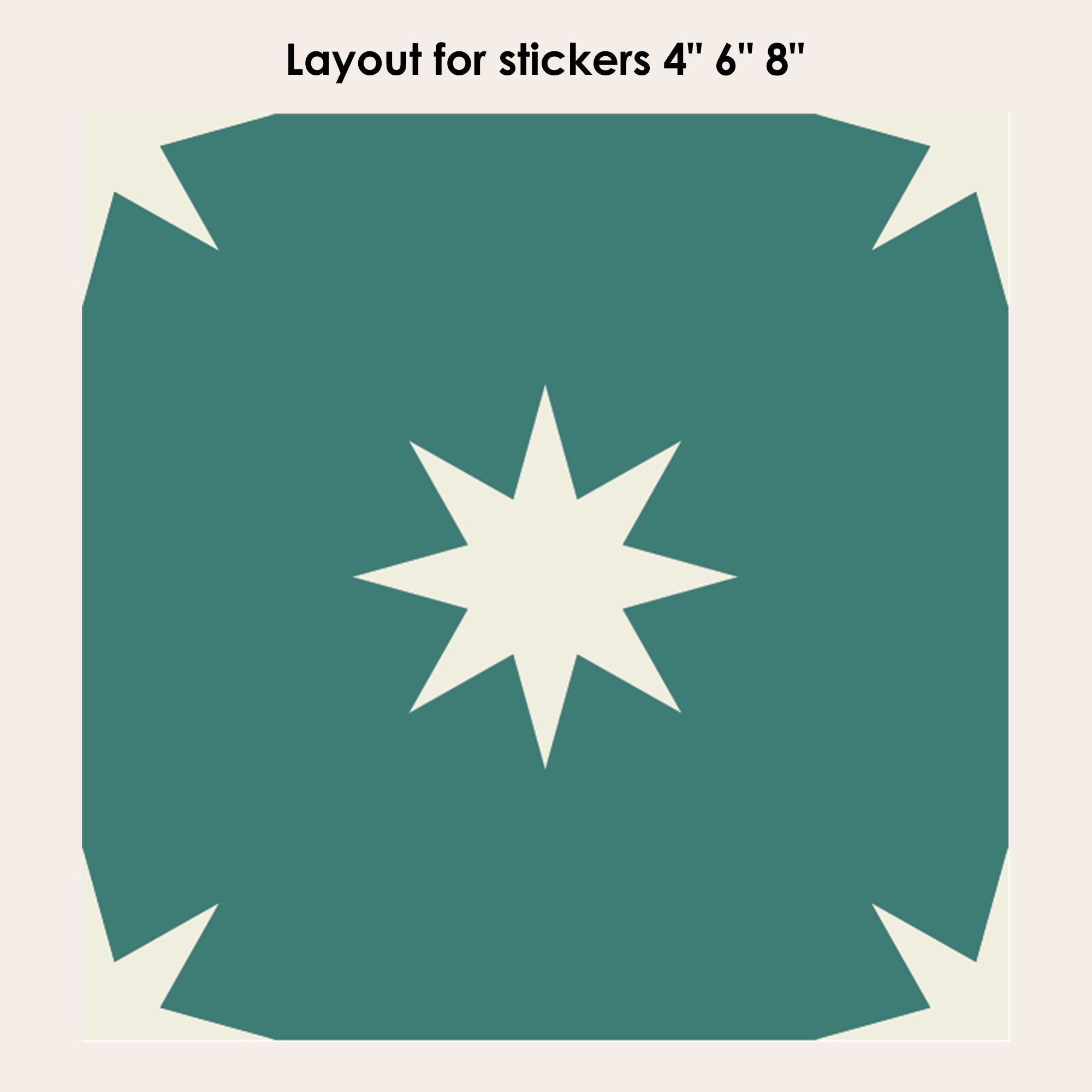 Starry Night in Green Vinyl Tile Sticker