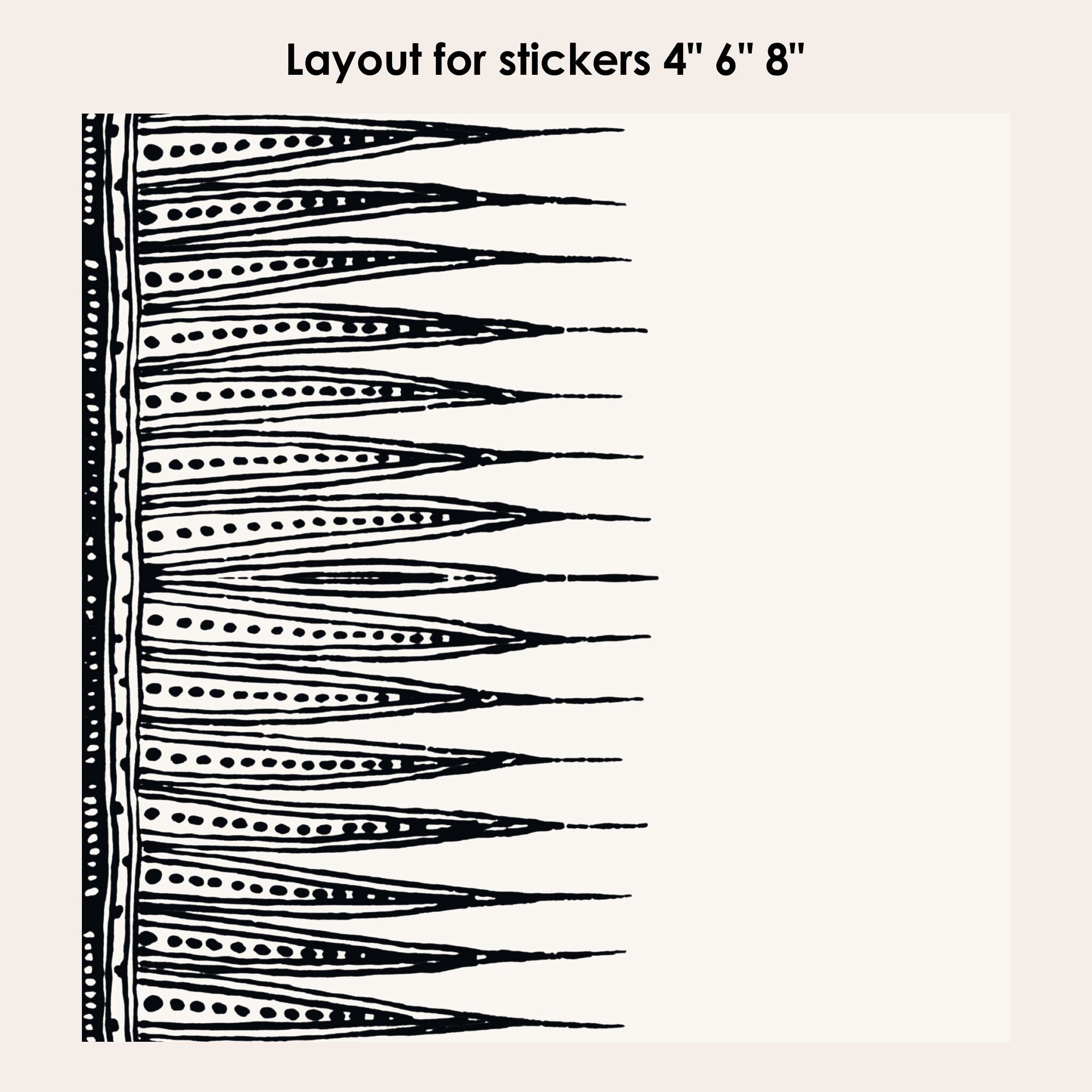 Kimono in Black Vinyl Tile Stickers