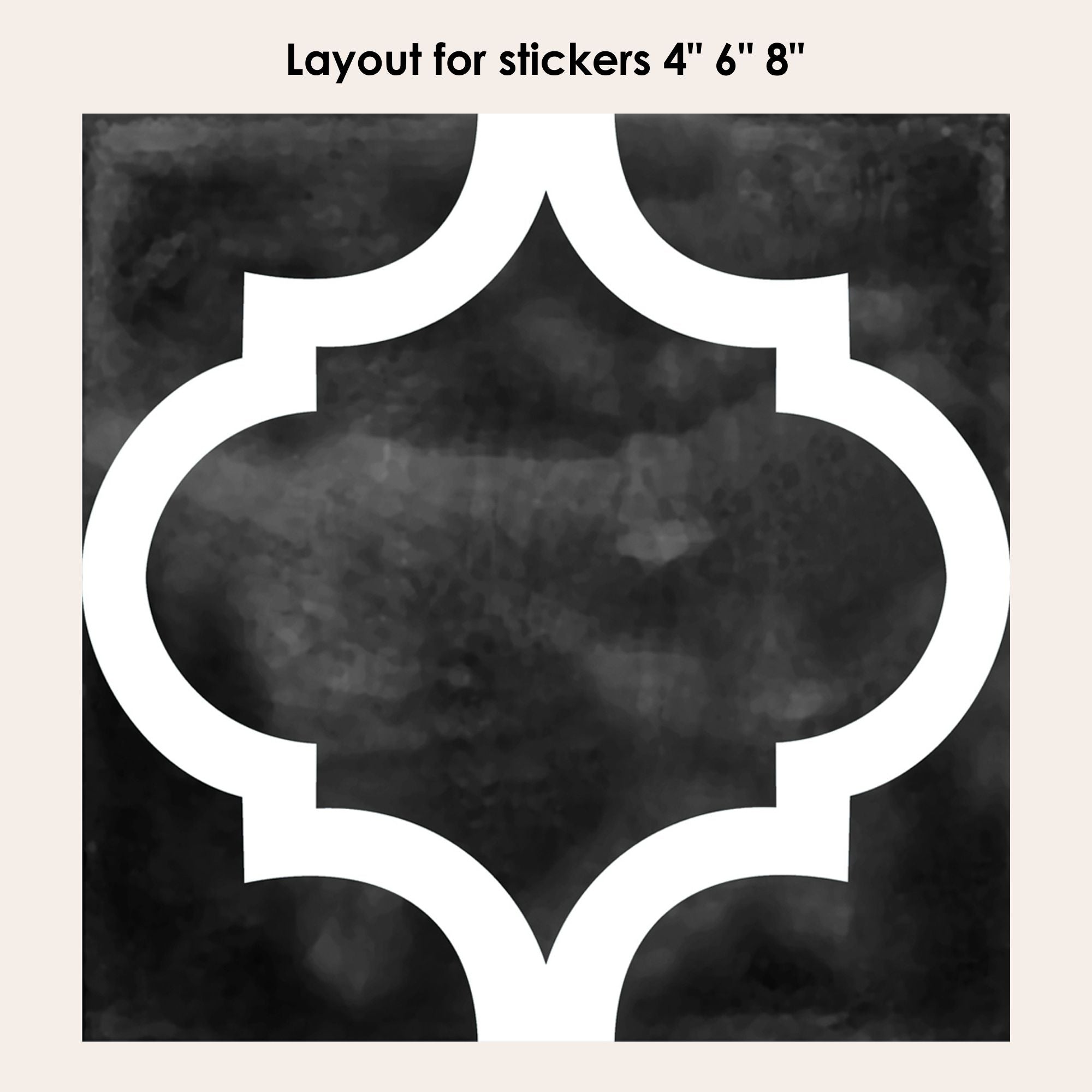 Zahara in Black Vinyl Tile Sticker
