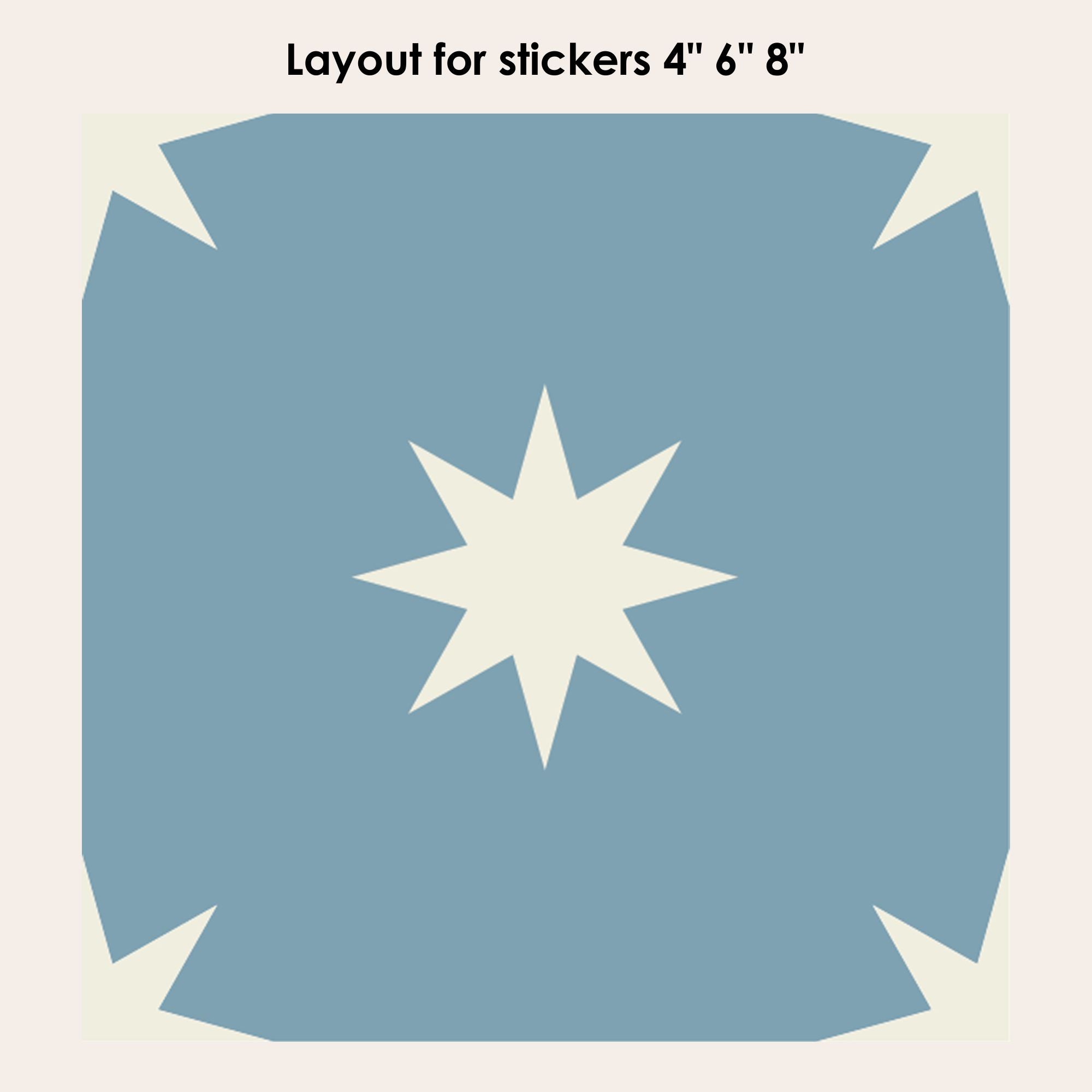 Starry Night in Powder Blue Vinyl Tile Sticker