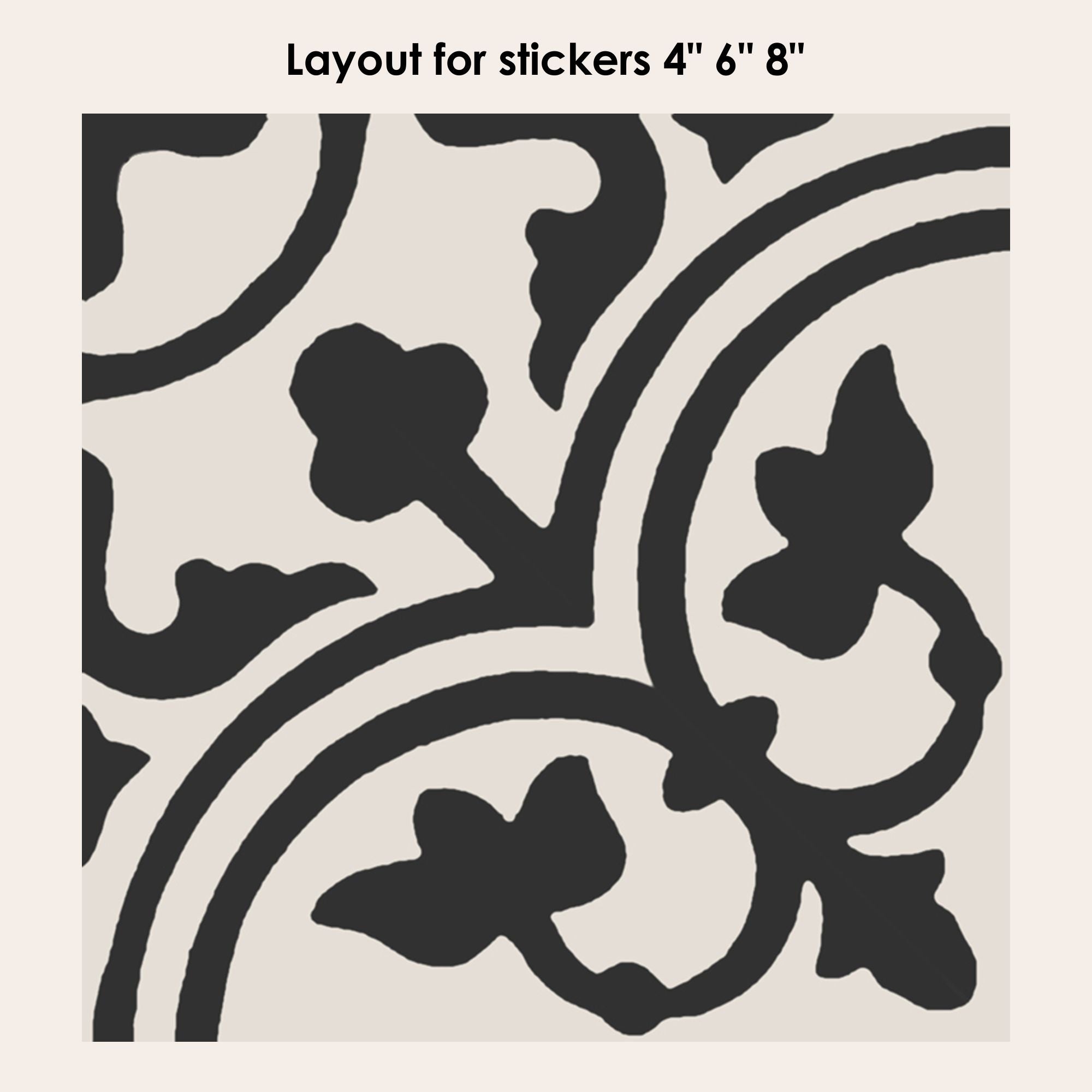 Trefle in Black Vinyl Tile Sticker