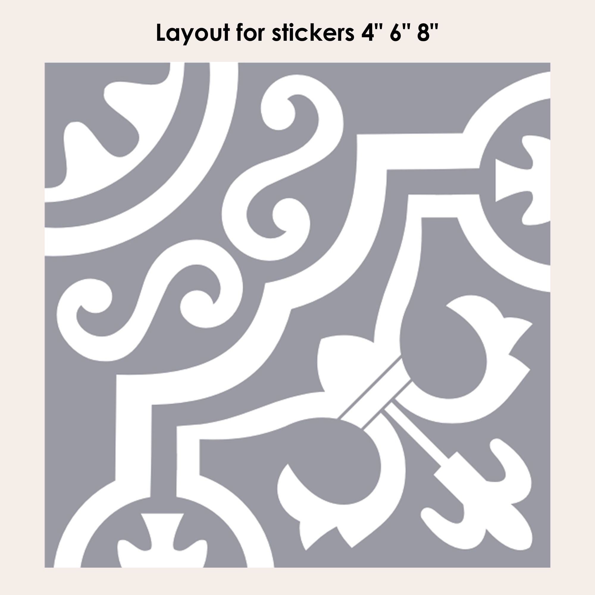 Lys in Grey Vinyl Tile Sticker