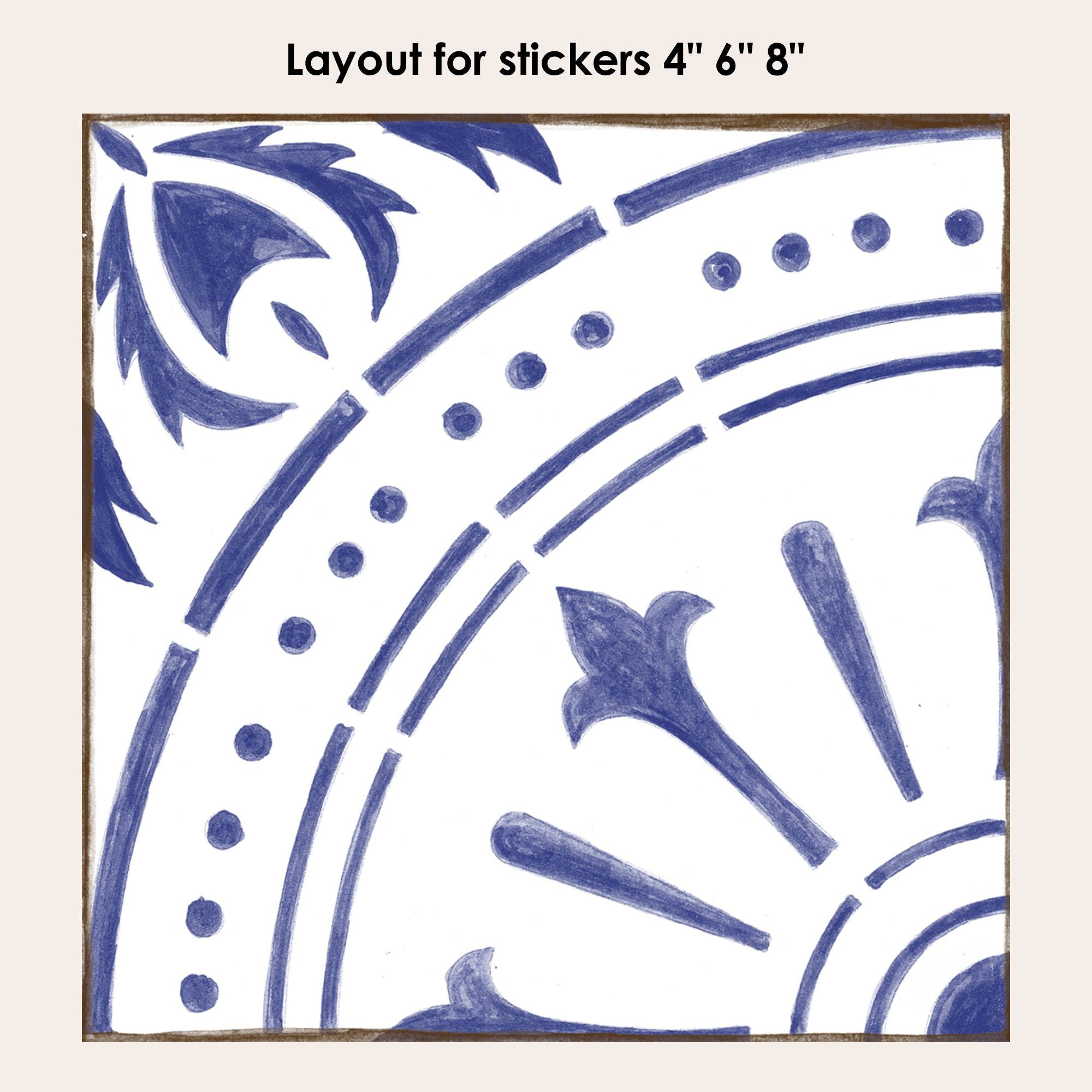 Chiave in Indigo Vinyl Tile Sticker