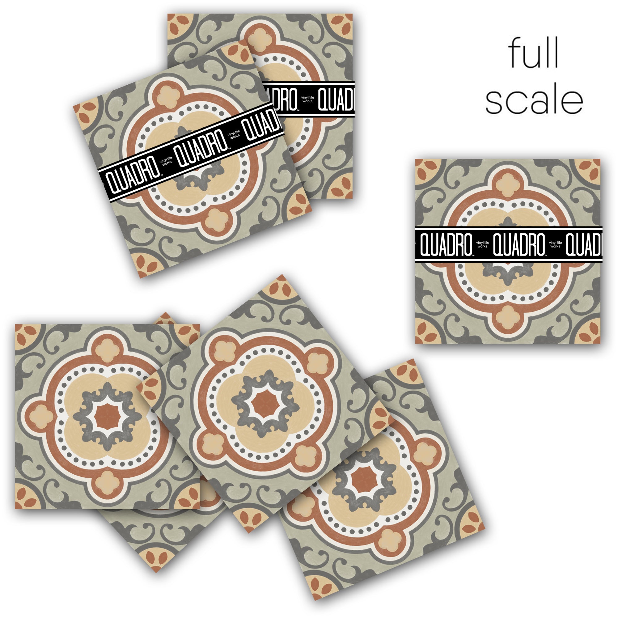 PROMO! Seville in Olive Vinyl Tile Sticker - 8 pcs pack in 30.2 cm