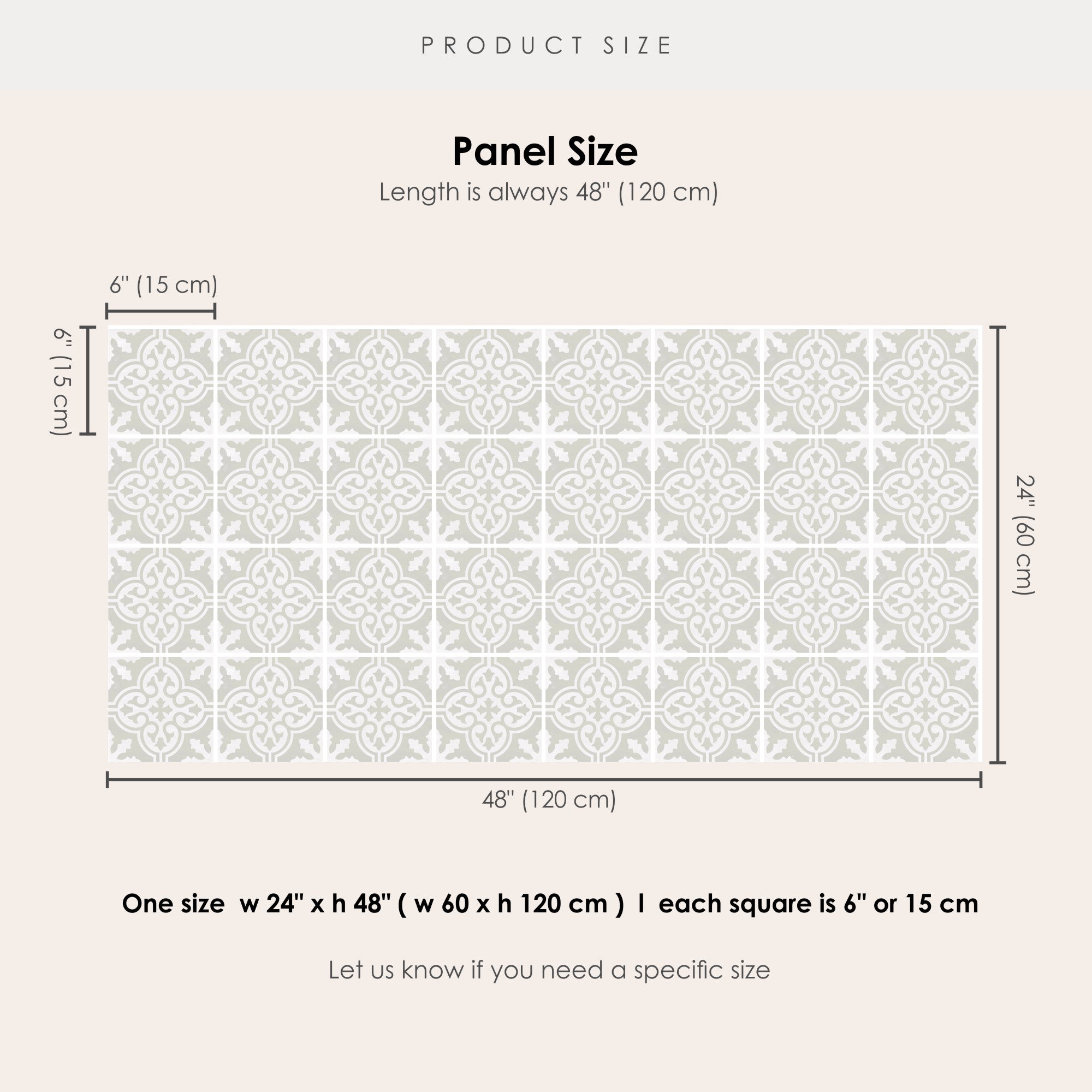 Floc Silver Vinyl Tile Sticker