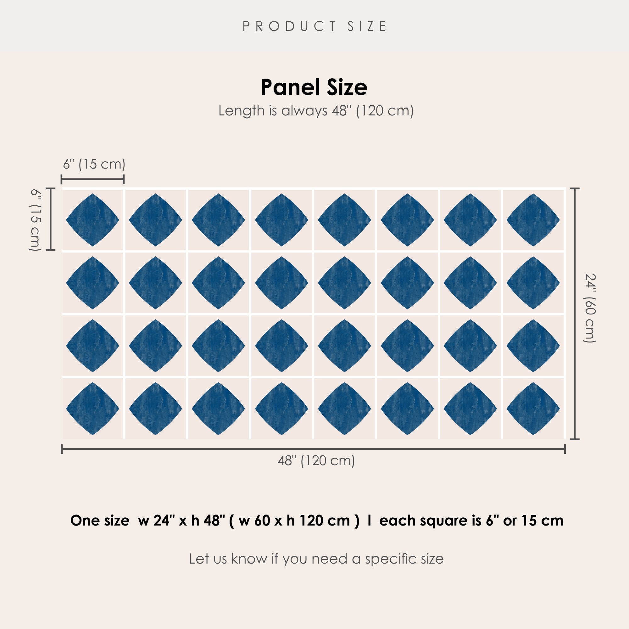 Diamond in Indigo Vinyl Tile Sticker