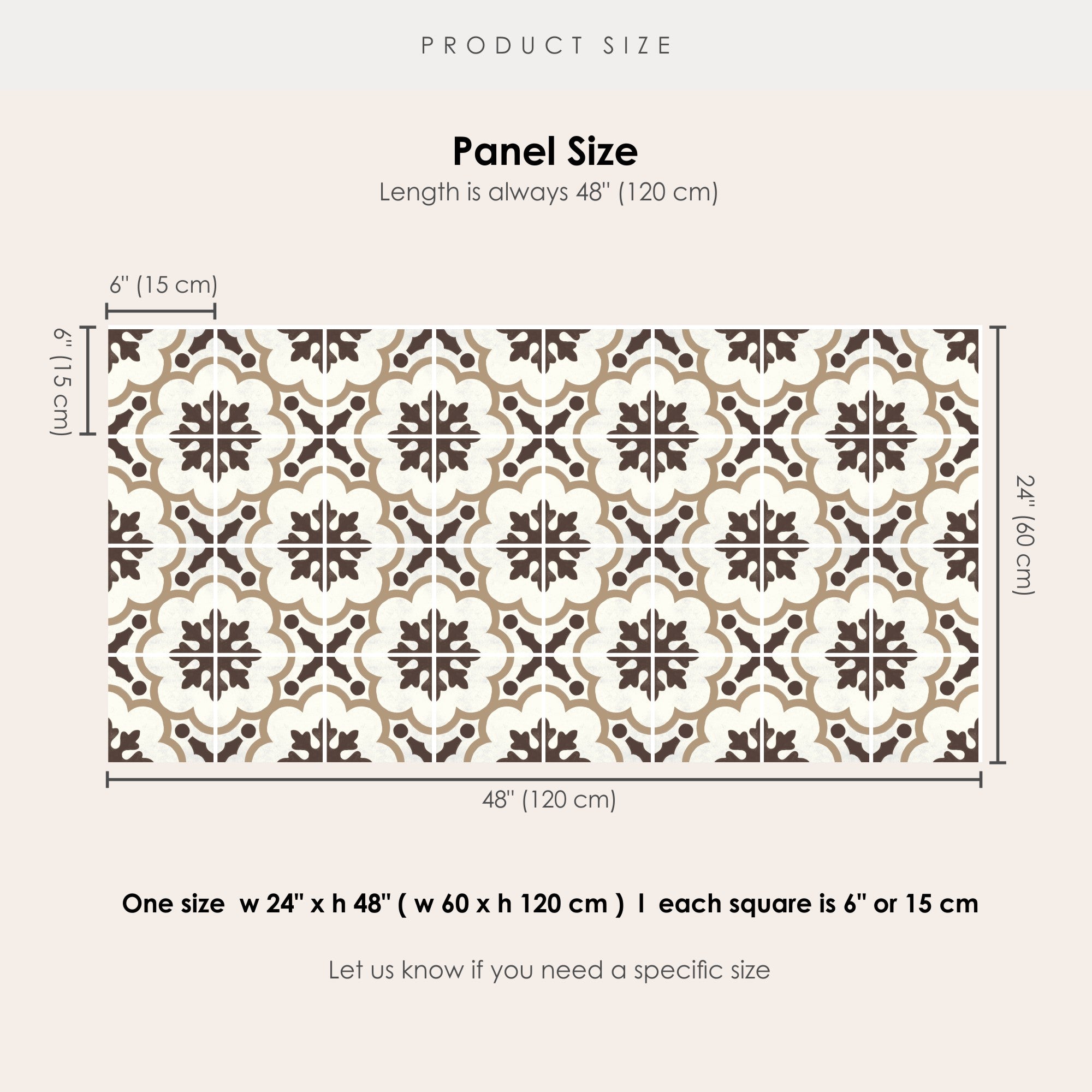 Genova in Greige Vinyl Tile Sticker