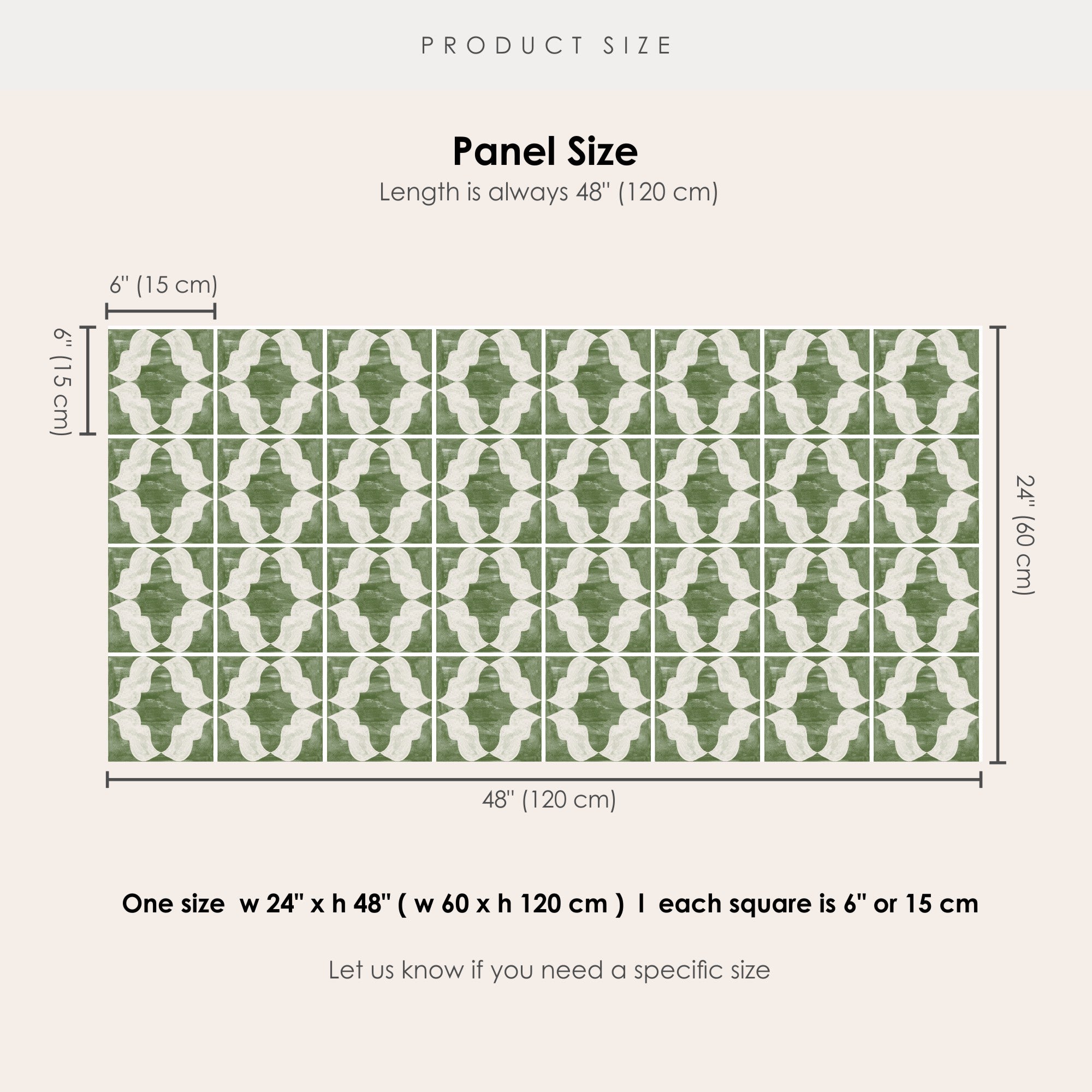 Arabesque in Green Vinyl Tile Sticker
