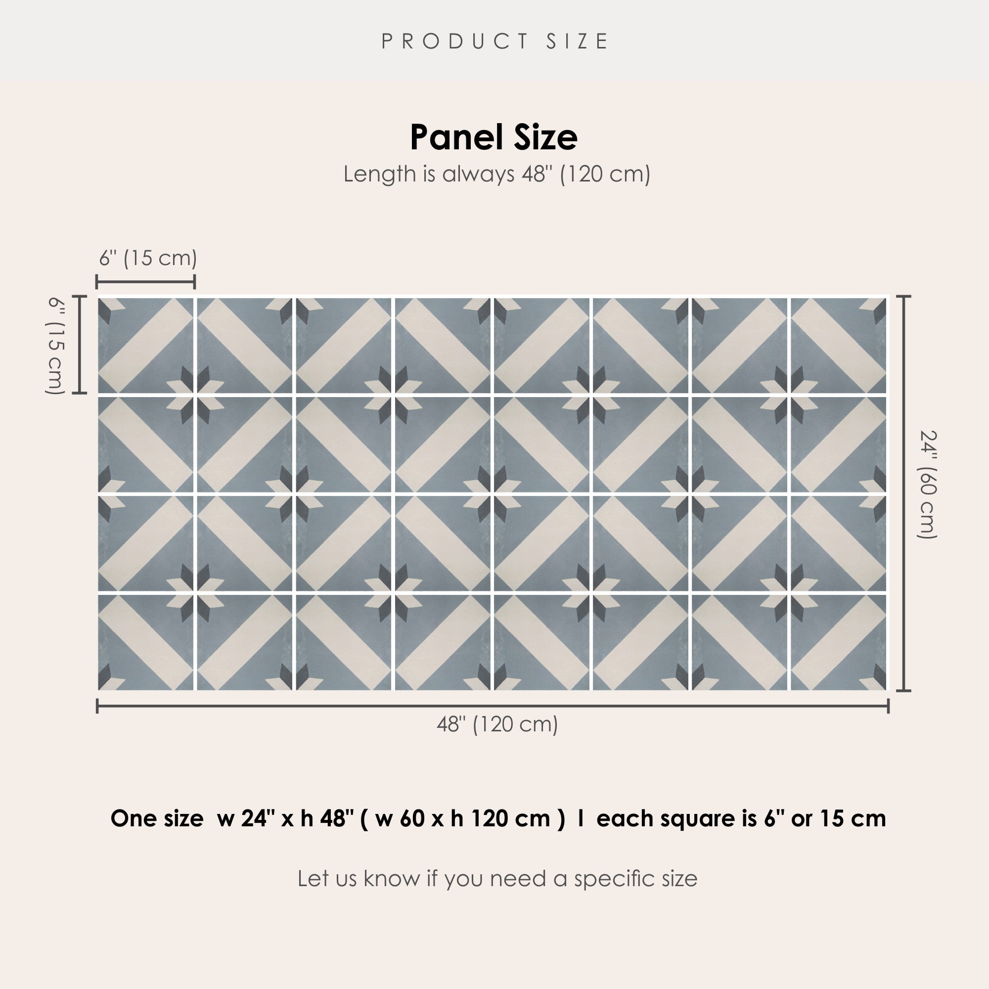 Gustavian in Grey Smoke Vinyl Tile Sticker