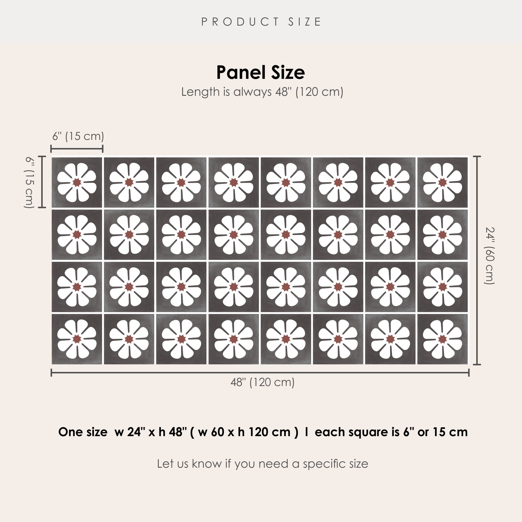 Marguerite Cinder Vinyl Tile Sticker