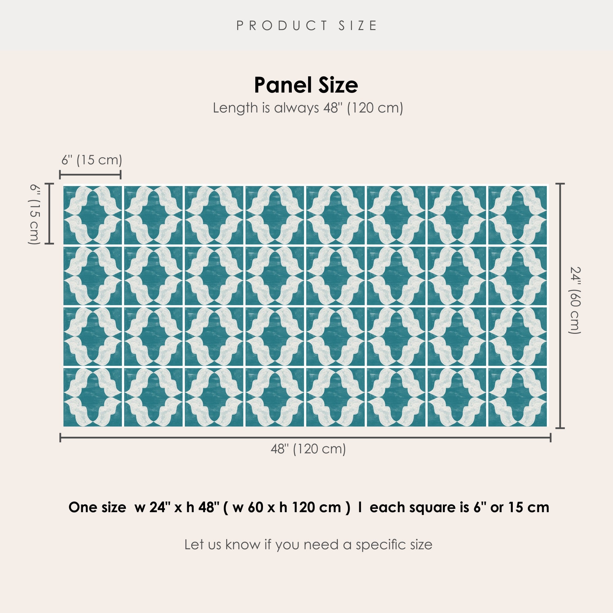 Arabesque in Teal Vinyl Tile Sticker