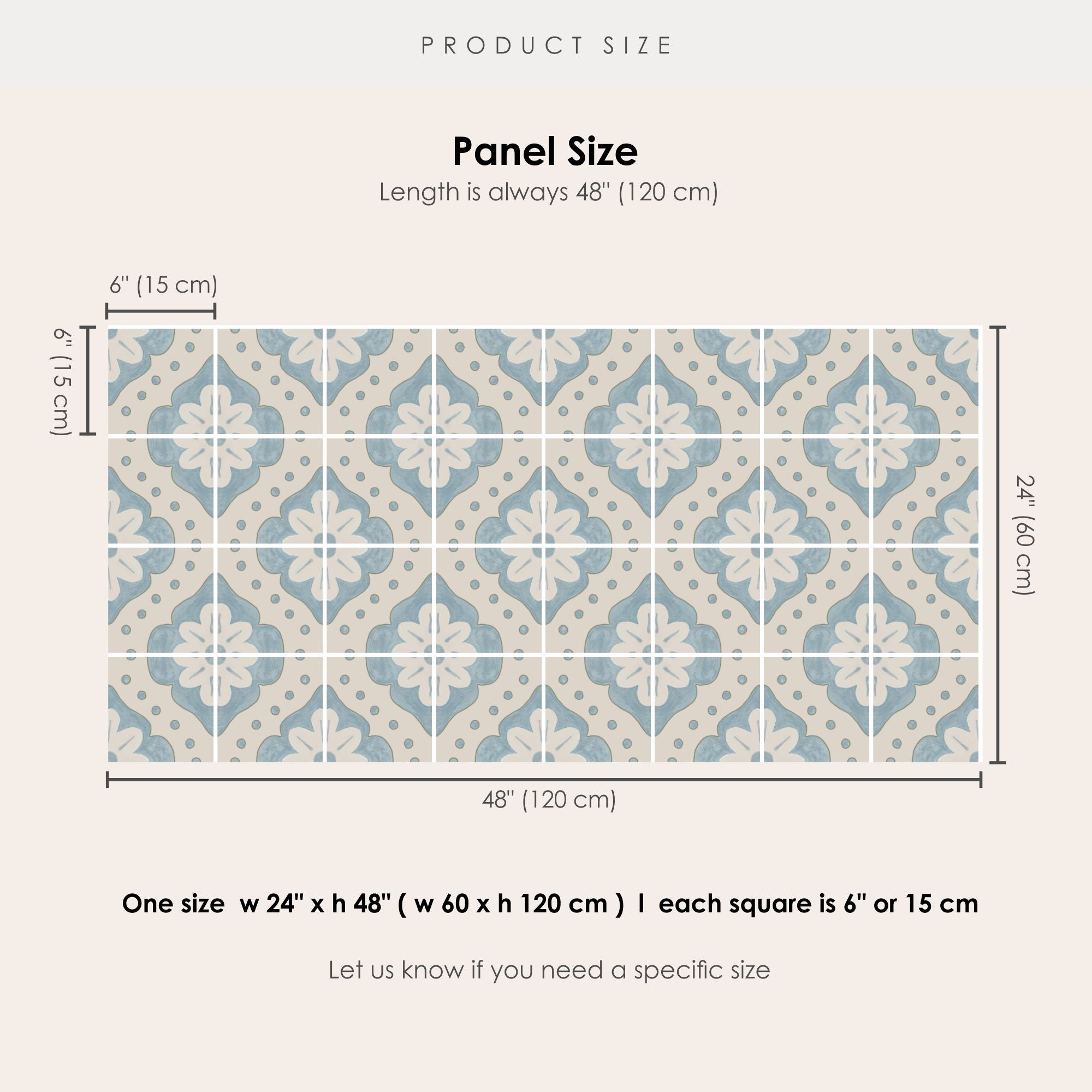 Larkspur in Powder Blue Vinyl Tile Sticker