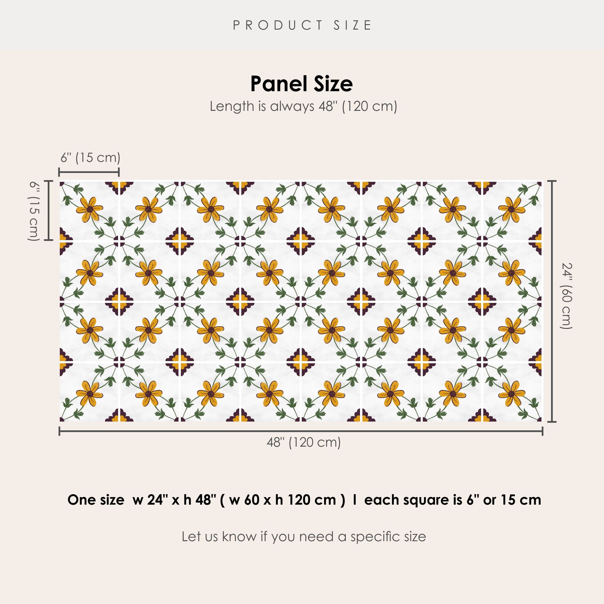 Marigold Field Vinyl Tile Sticker