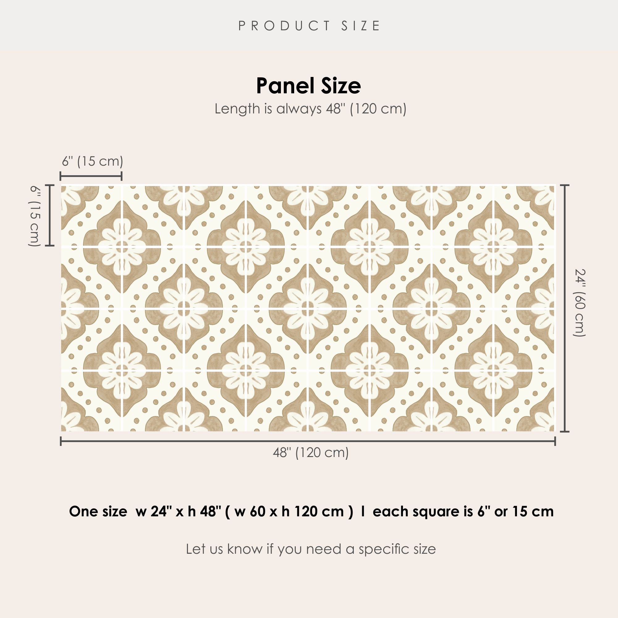 Larkspur in Tan Vinyl Tile Sticker