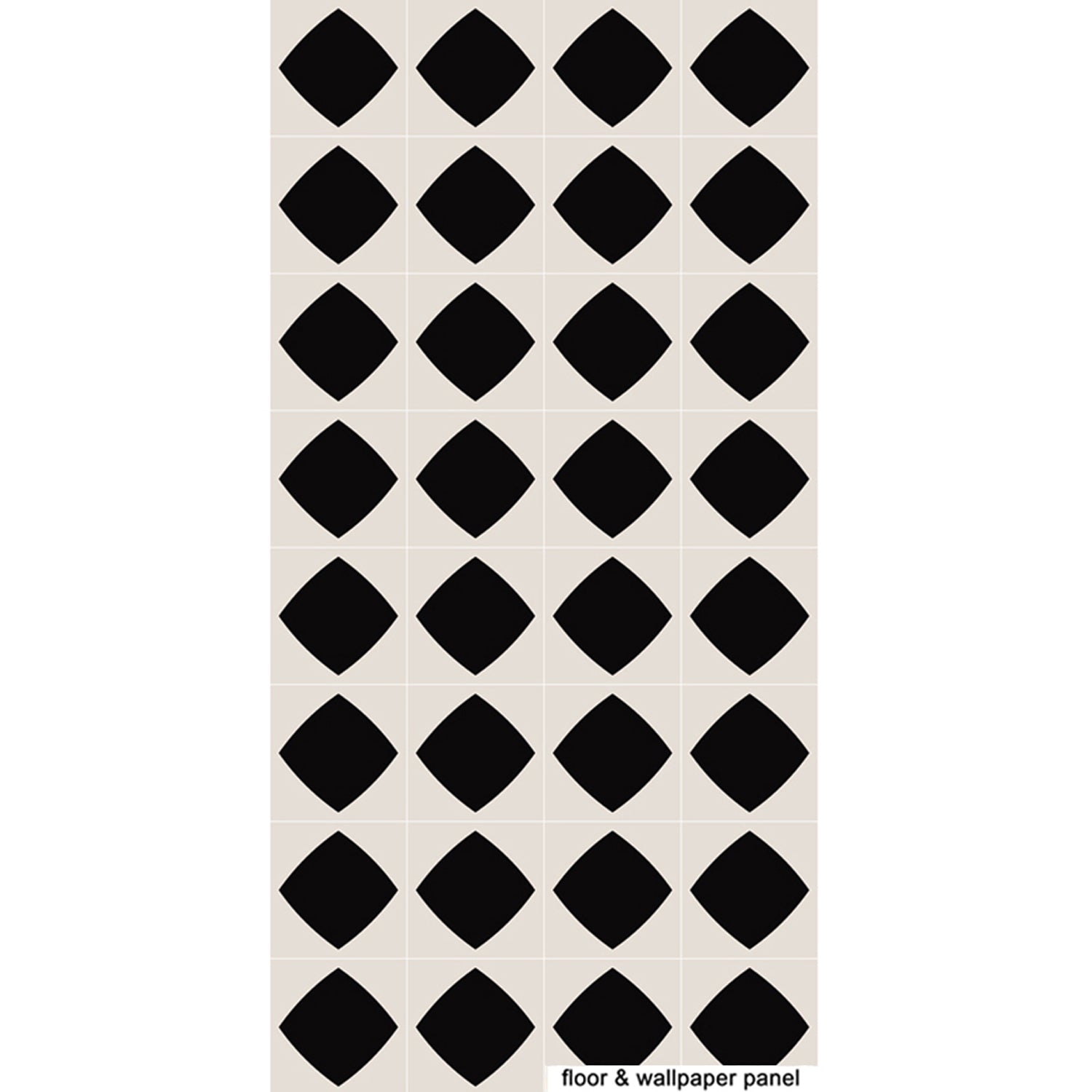 PROMO! Vinyl Floor Sticker Panel of 60 x 120 cm - Diamond in Black