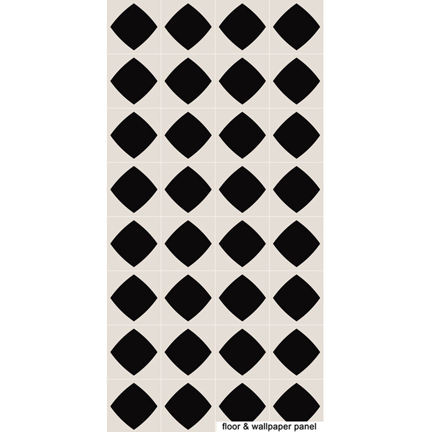 PROMO! Vinyl Floor Sticker Panel of 60 x 120 cm - Diamond in Black