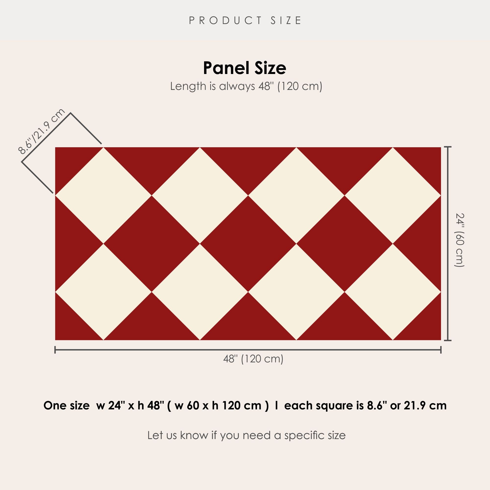 Checkerboard Tile Stickers in Bone White and Jasper Red