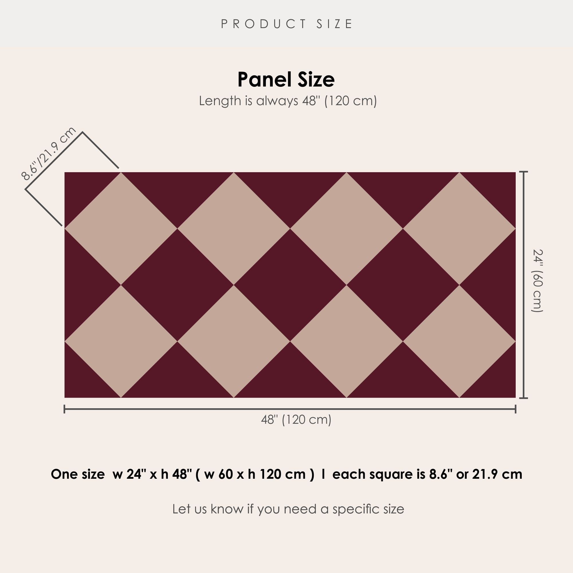Checkerboard Tile Stickers in Wine and Dust