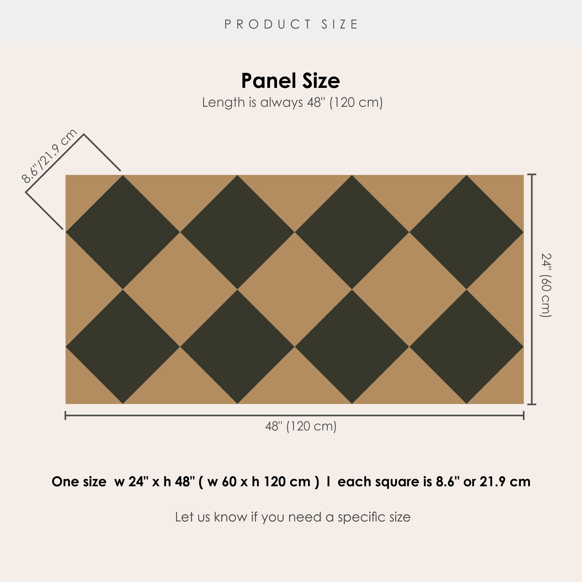 Checkerboard Tile Stickers in Charcoal and Gold Leaf