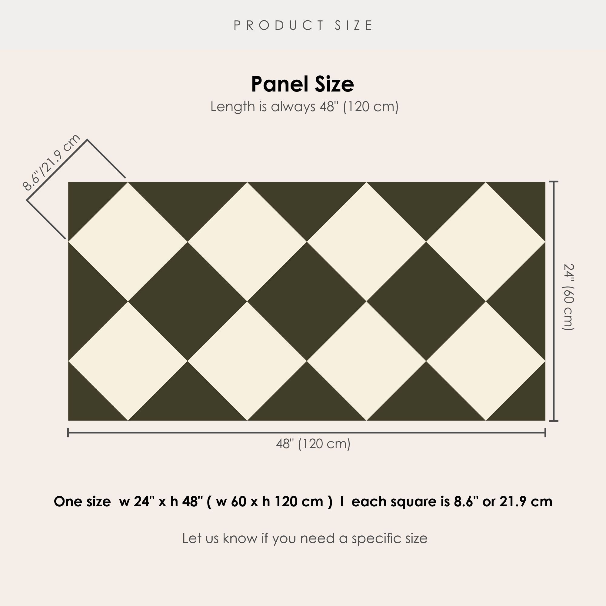 Checkerboard Tile Stickers in Bone White and Dark Olive