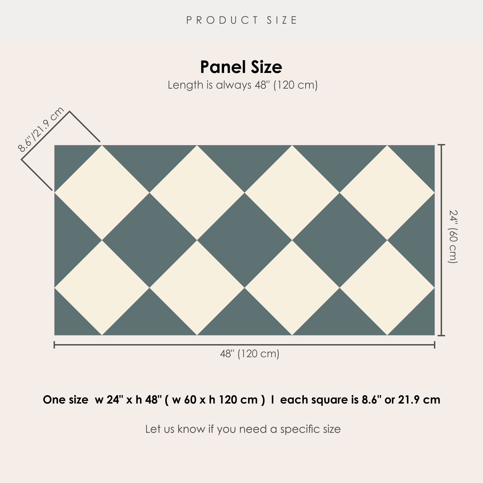 Checkerboard Tile Stickers in Bone White and Storm