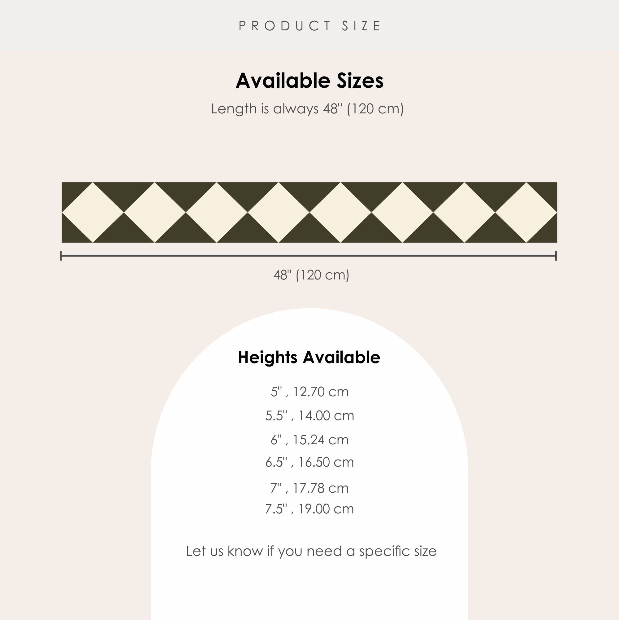 Checkerboard Stair Riser Stickers Bone White and Dark Olive