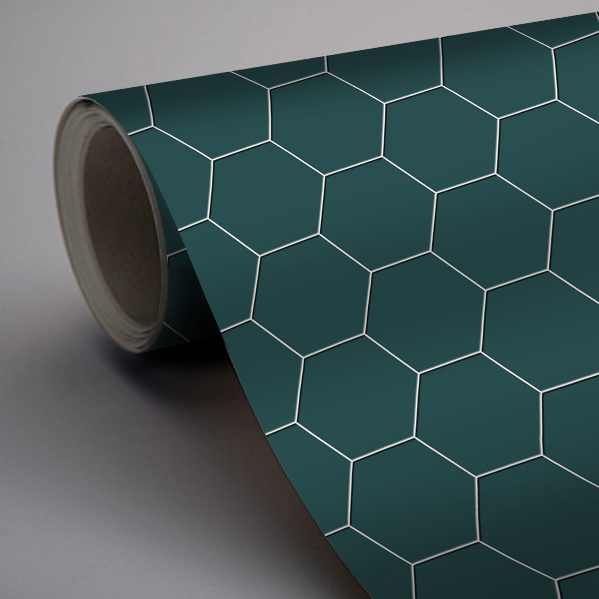 PROMO! Removable Vinyl Wallpaper in Hexa Peacock Green - 60 x 120 cm panel