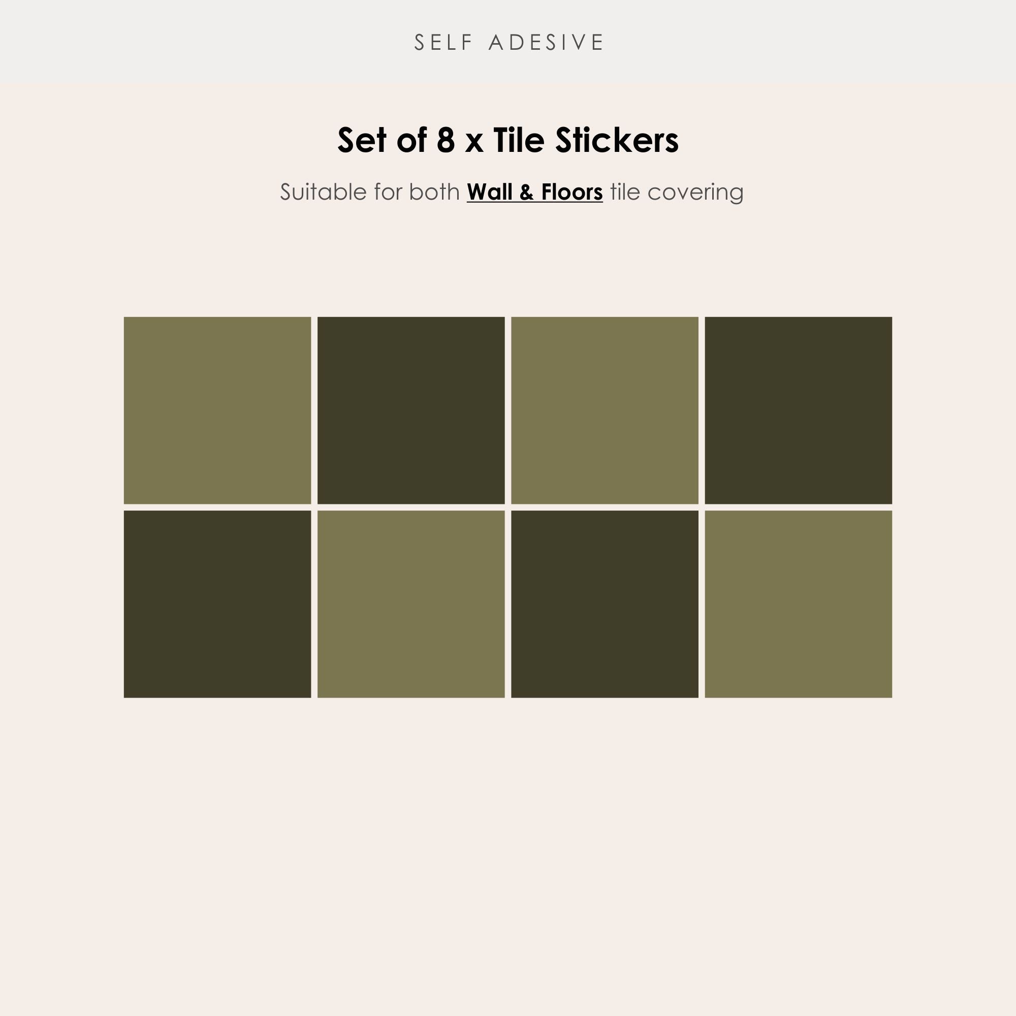 Checkerboard Tile Stickers in Spruce and Dark Olive