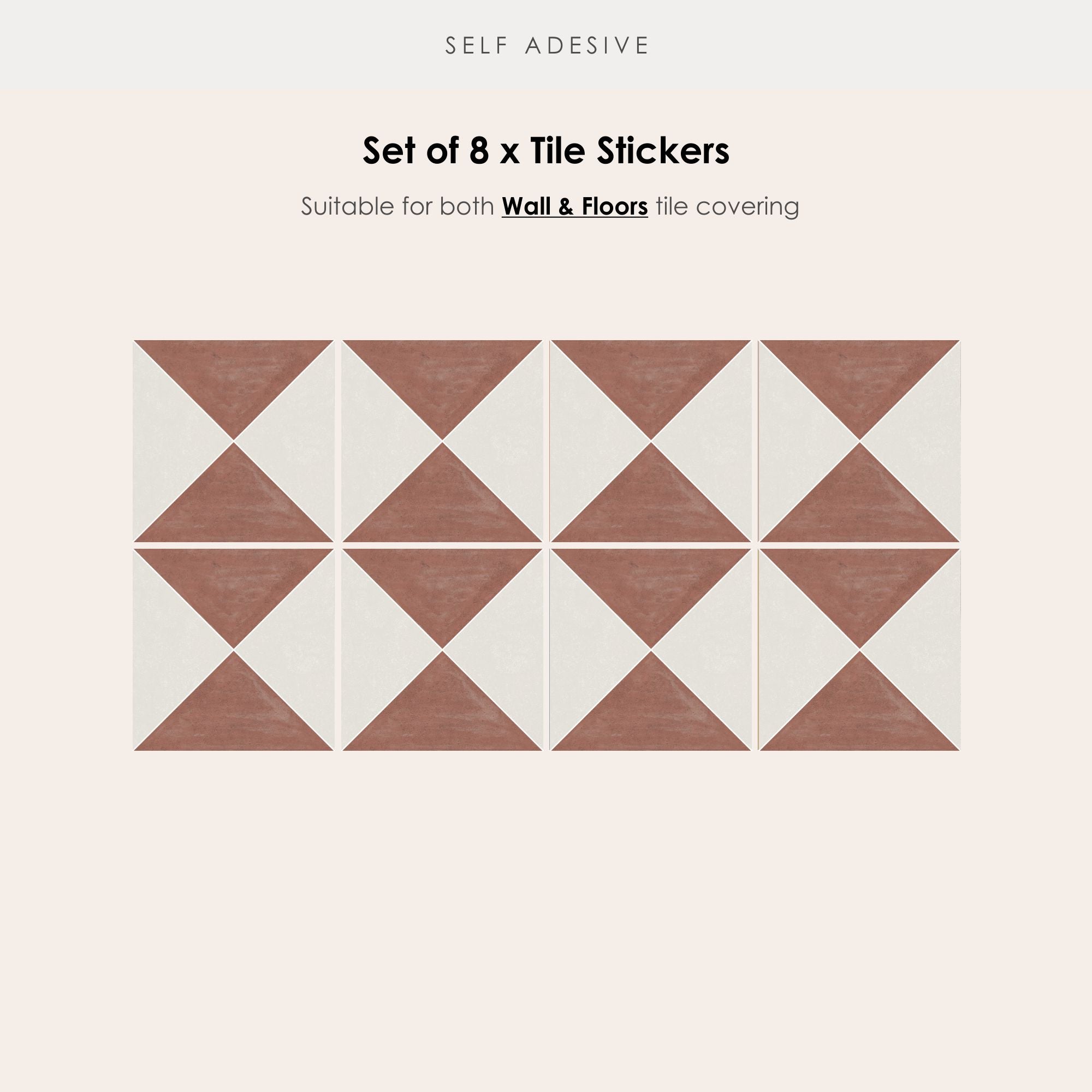 Norway Tile Stickers in Terracotta