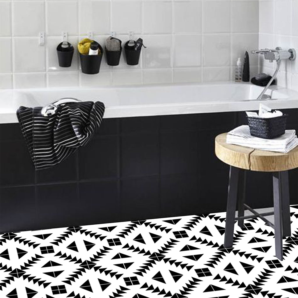 Custom Zig Zag Black Vinyl Tile Stickers - for Nina