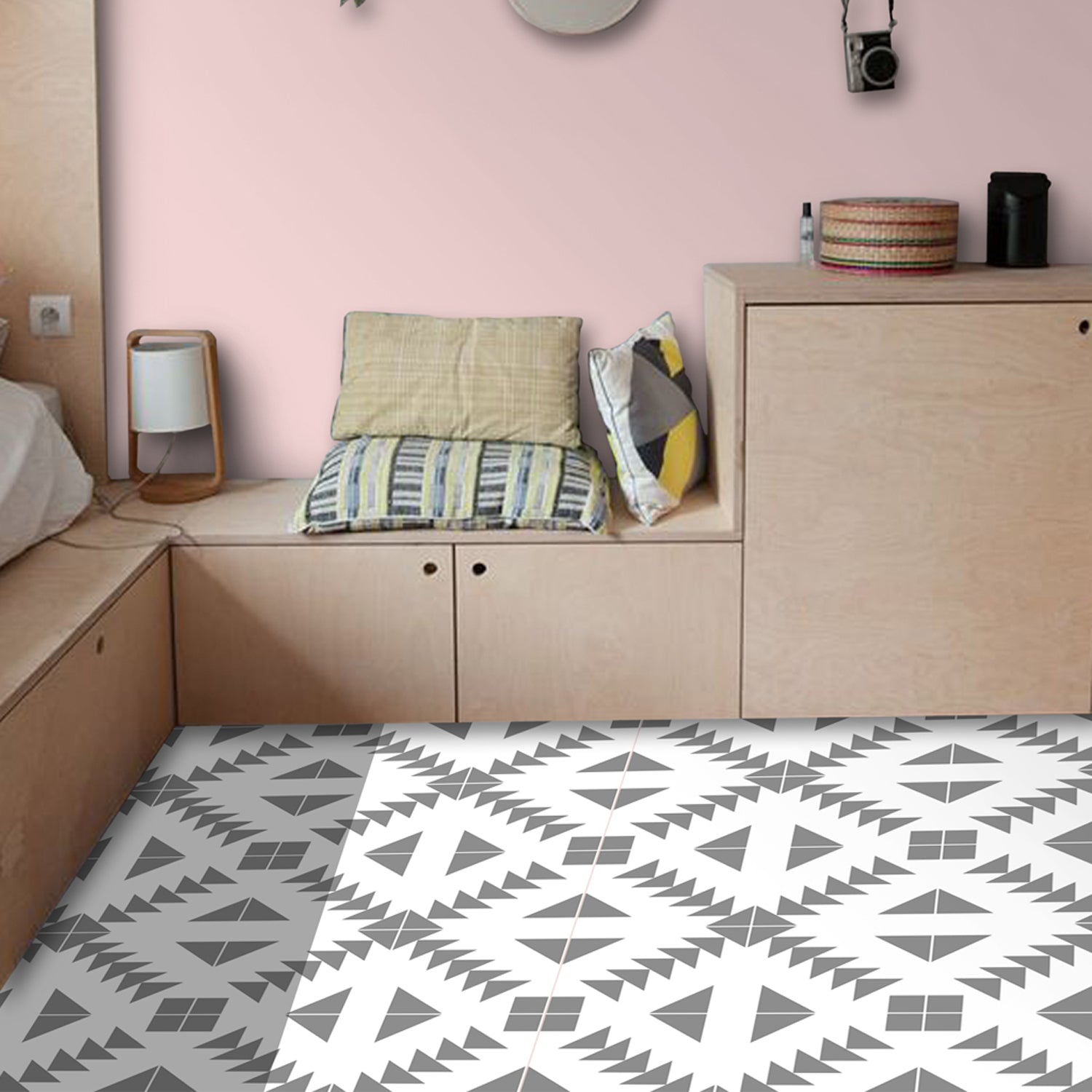 Zig Zag in Grey Vinyl Tile Sticker