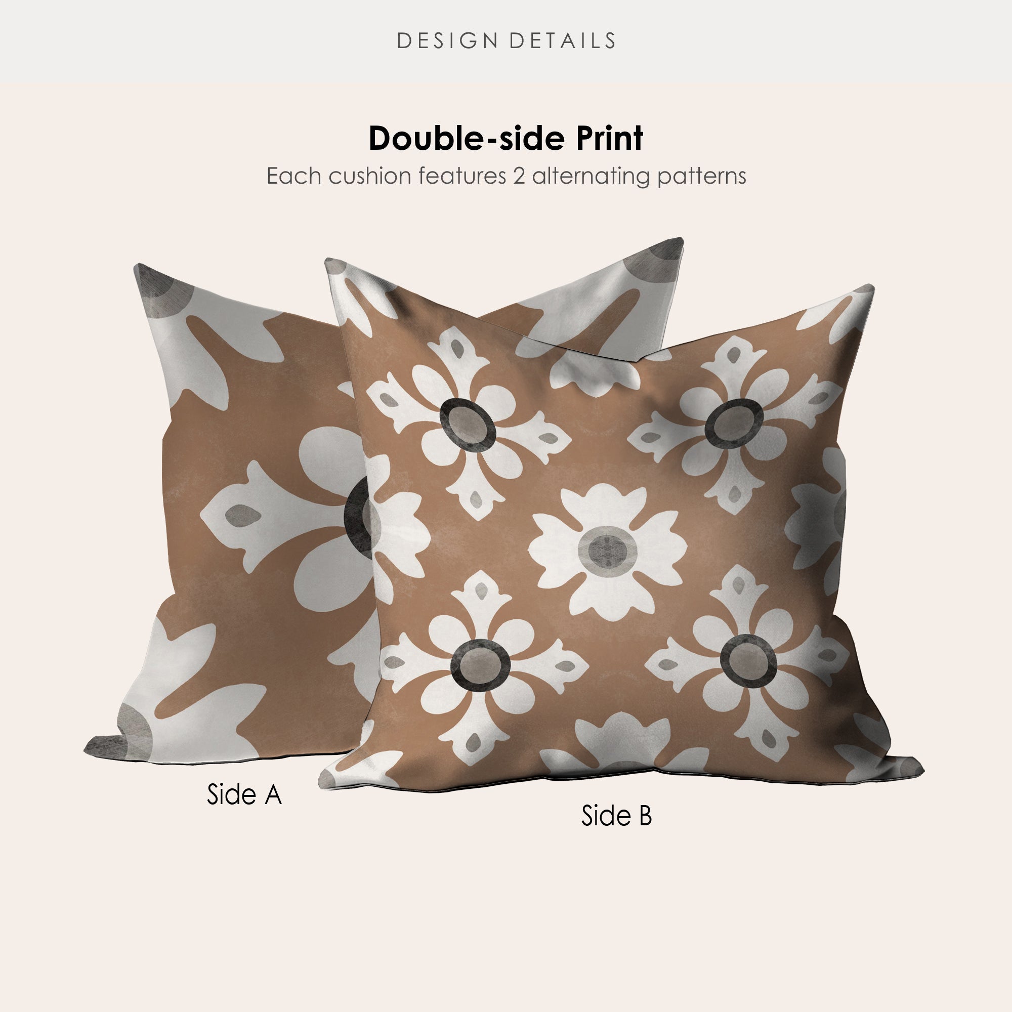 a pillow with a flower design on it
