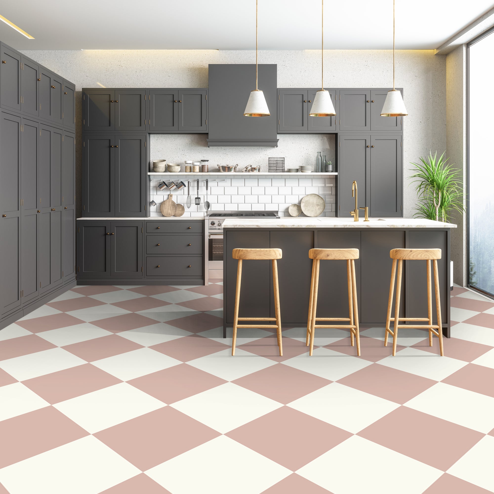 Checkerboard in Blush Pink Tile Sticker