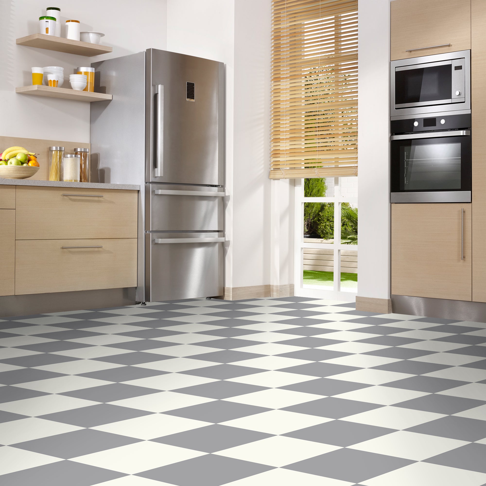 Checkerboard in Chateau Gray Tile Sticker