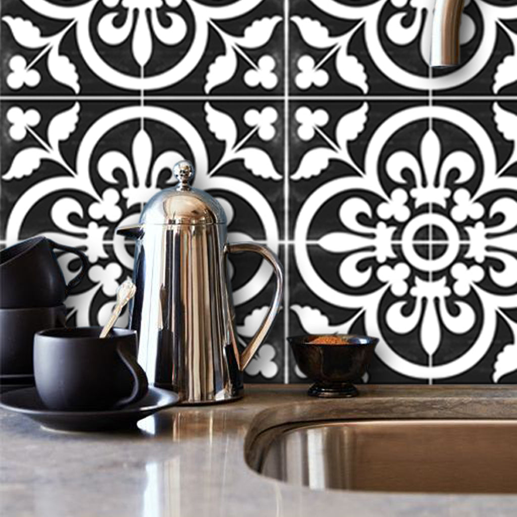 Corona in Black Vinyl Tile Sticker